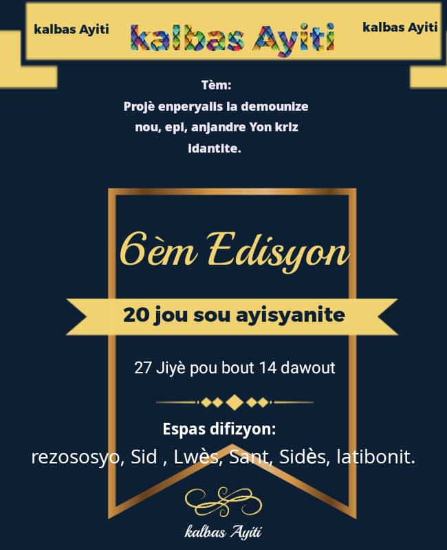 Kalbas Ayiti lance la sixième édition de « Vingtaine de l’haitianité »