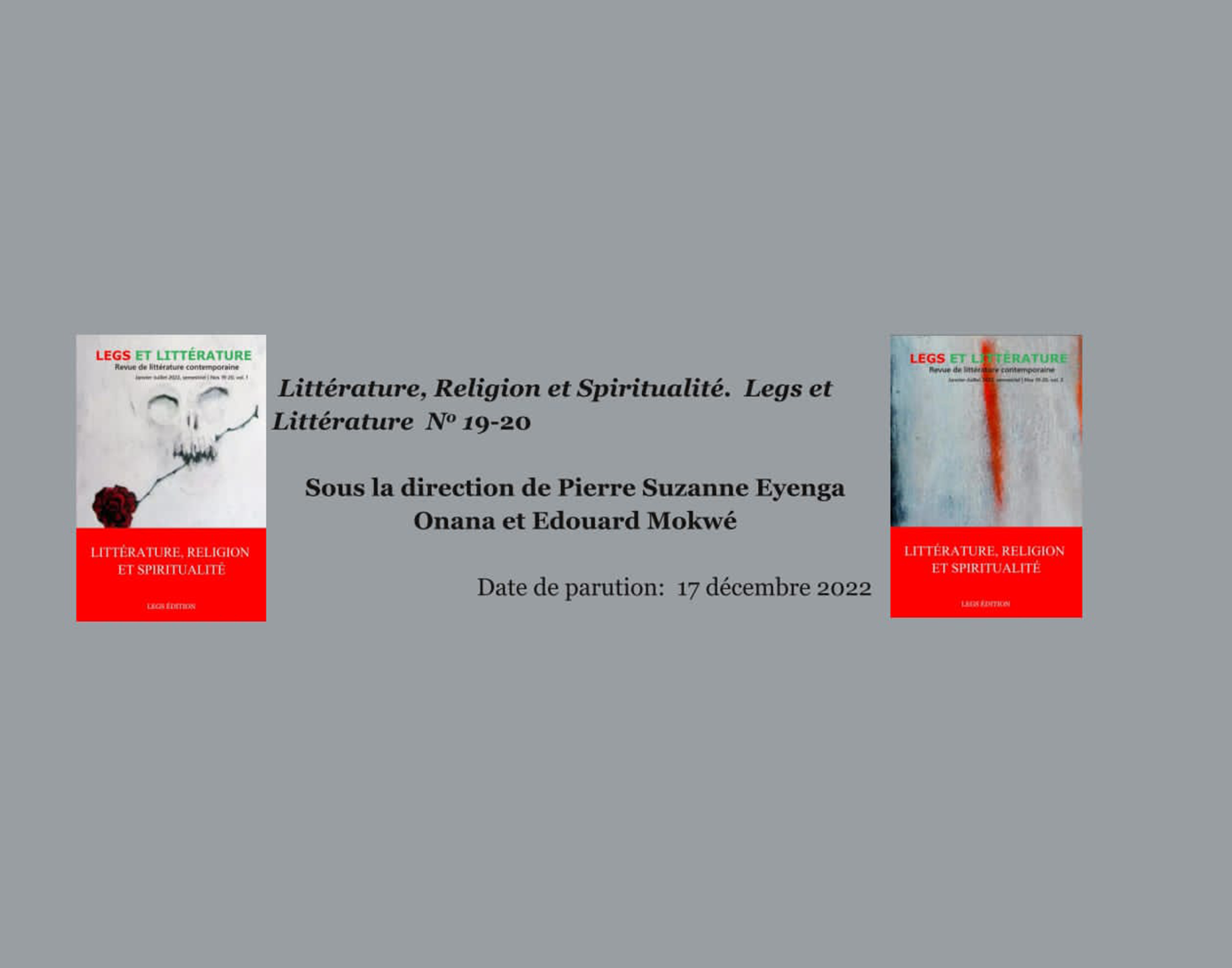 Littérature, Religion et Spiritualité. Legs et littérature no 19-20