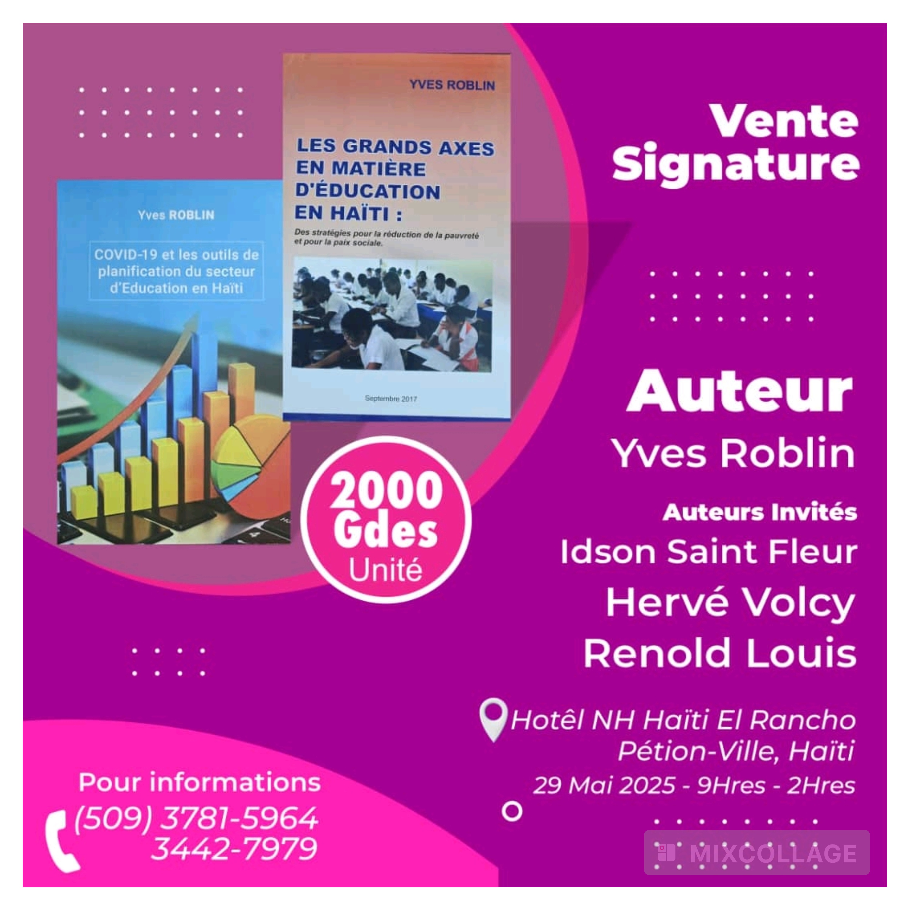Deux livres, une mission, « Éduquer pour changer Haïti »