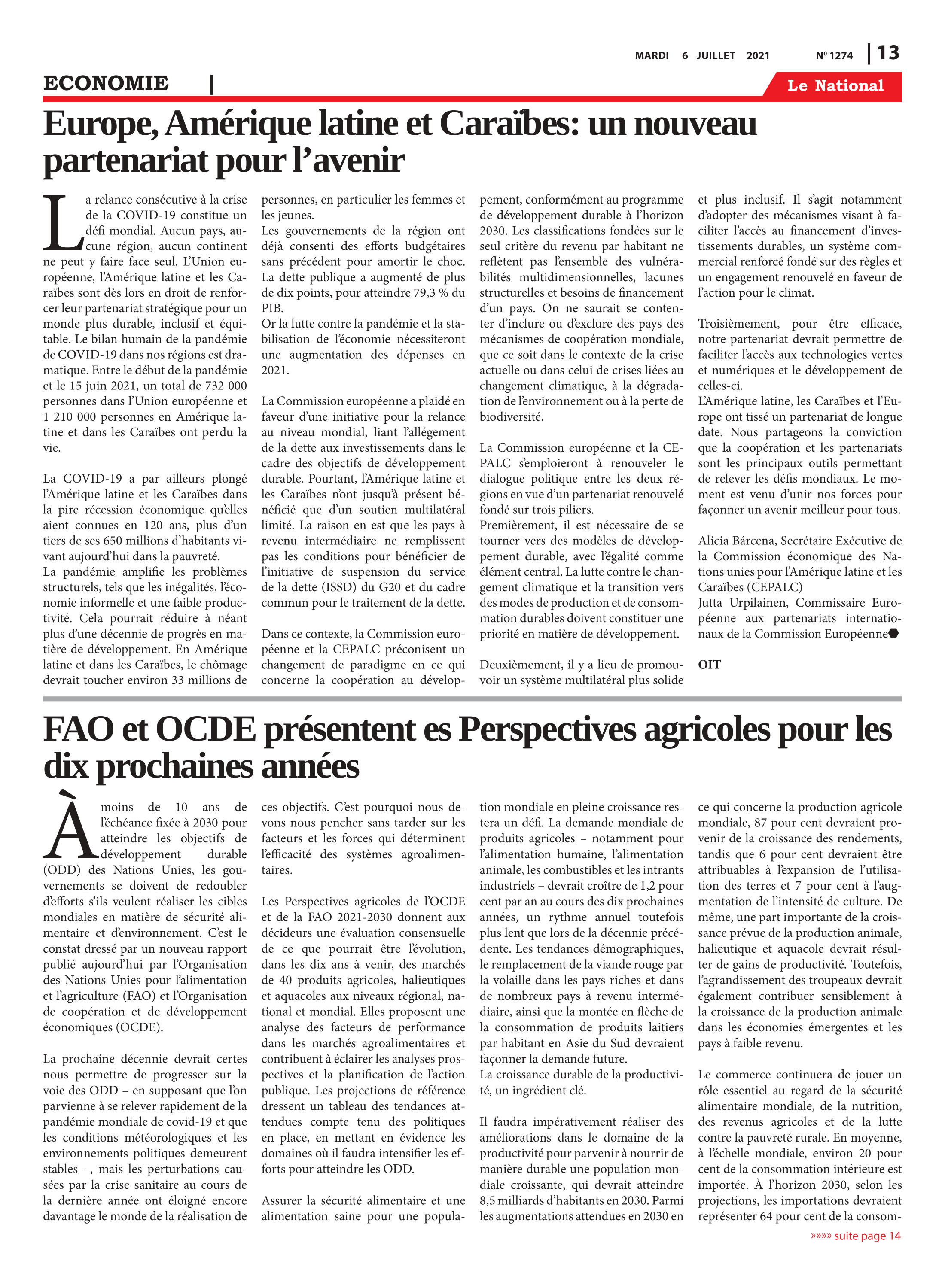Page 13 de l'édition 1274