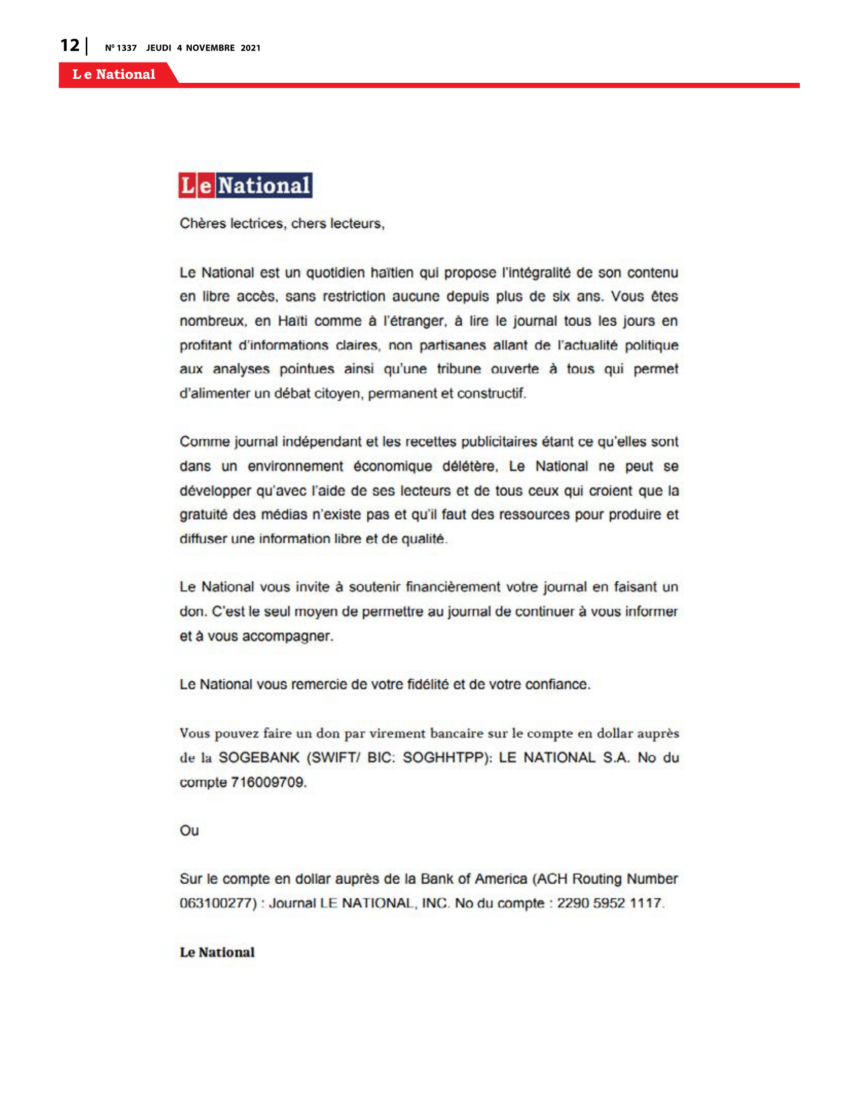 Page 12 de l'édition 1337