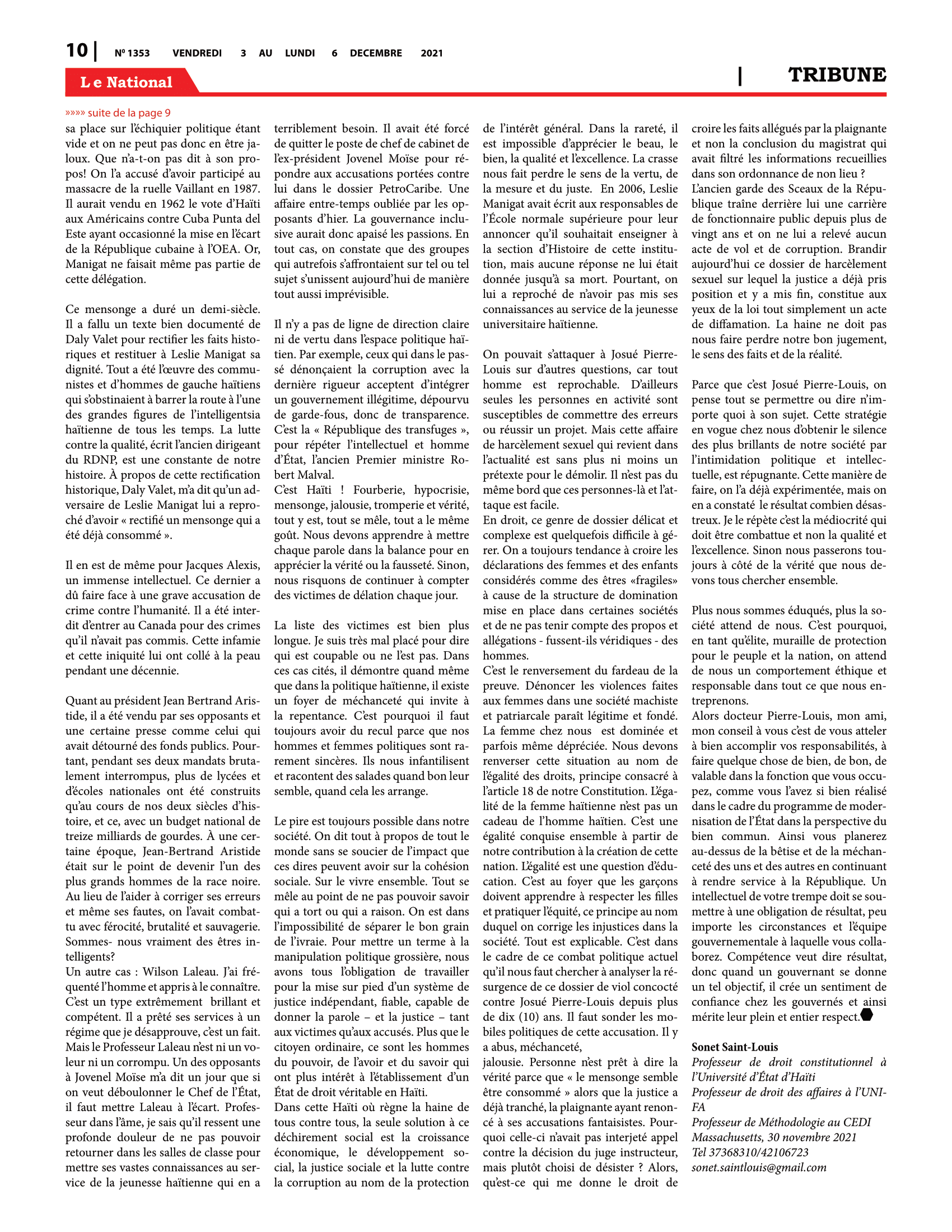 Page 10 de l'édition 1353