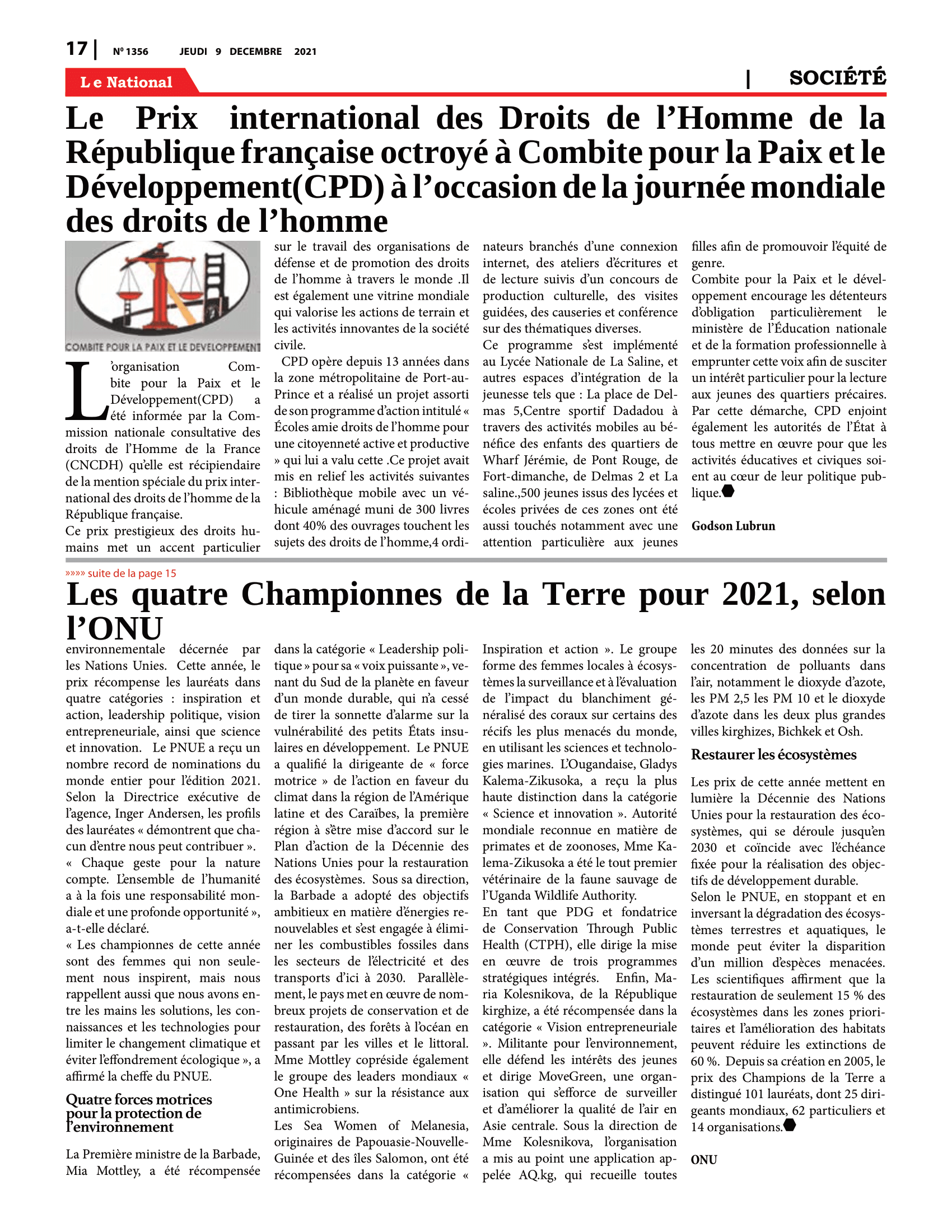 Page 17 de l'édition 1356