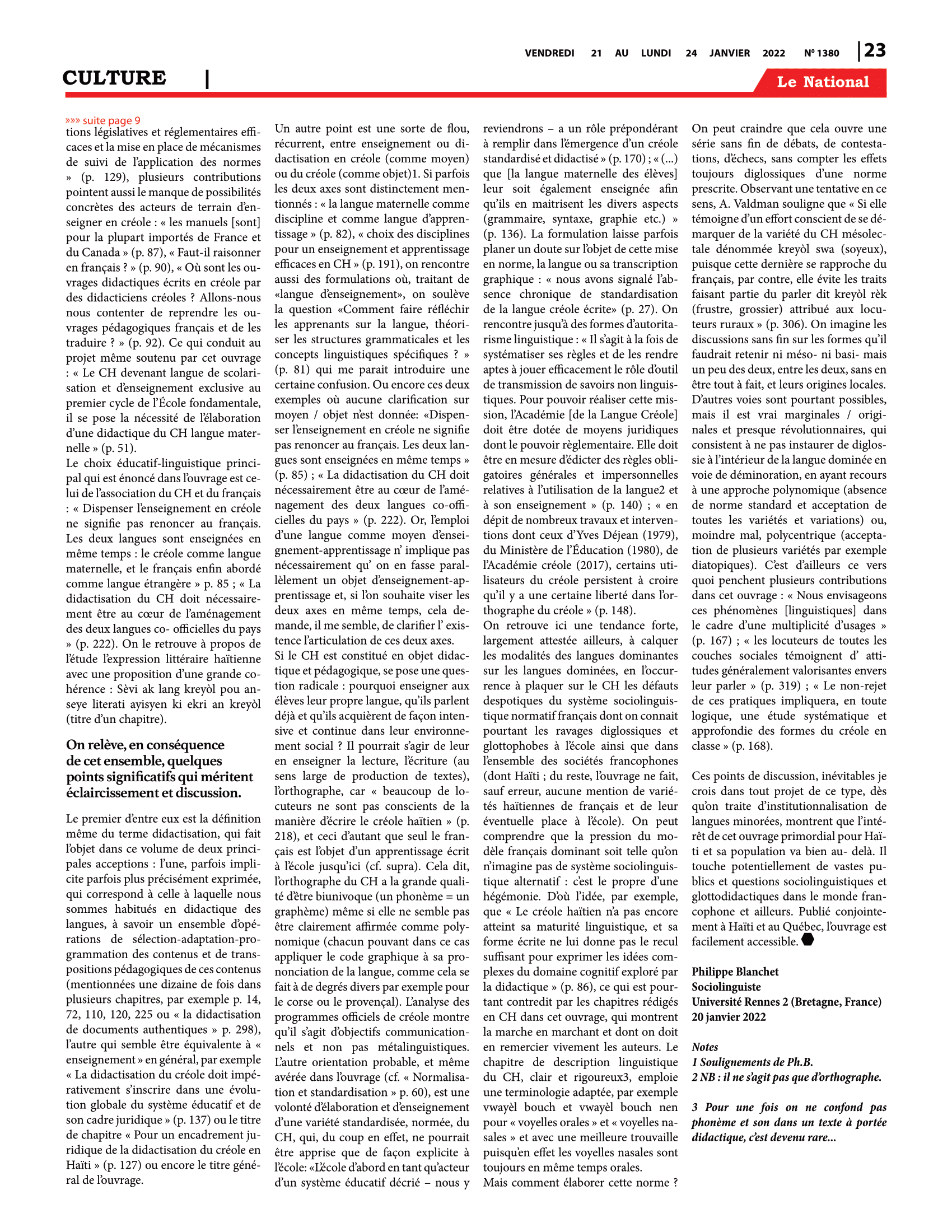 Page 23 de l'édition 1380