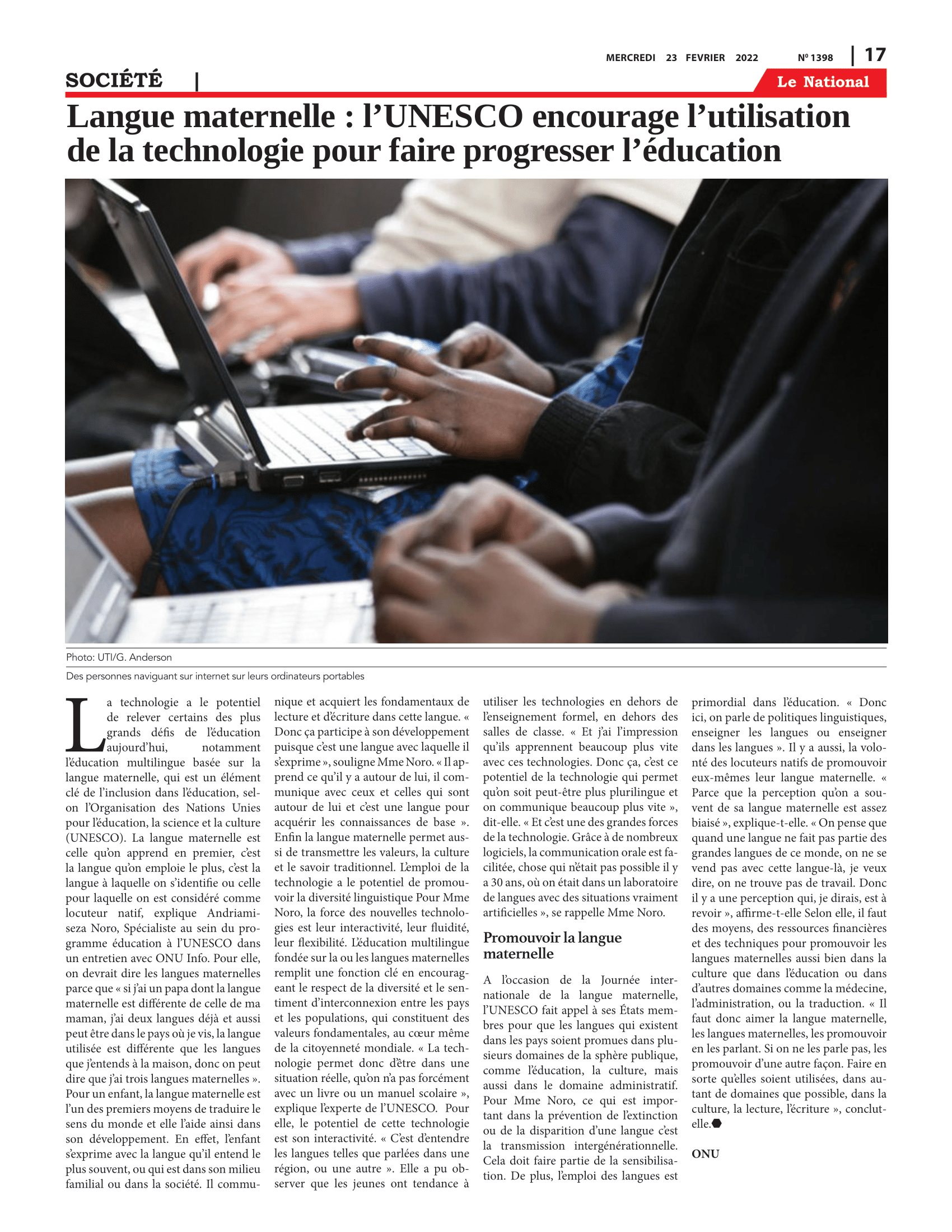 Page 17 de l'édition 1398