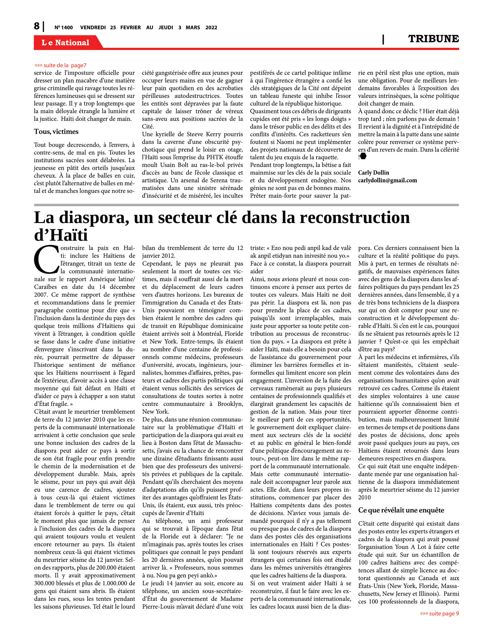 Page 8 de l'édition 1400