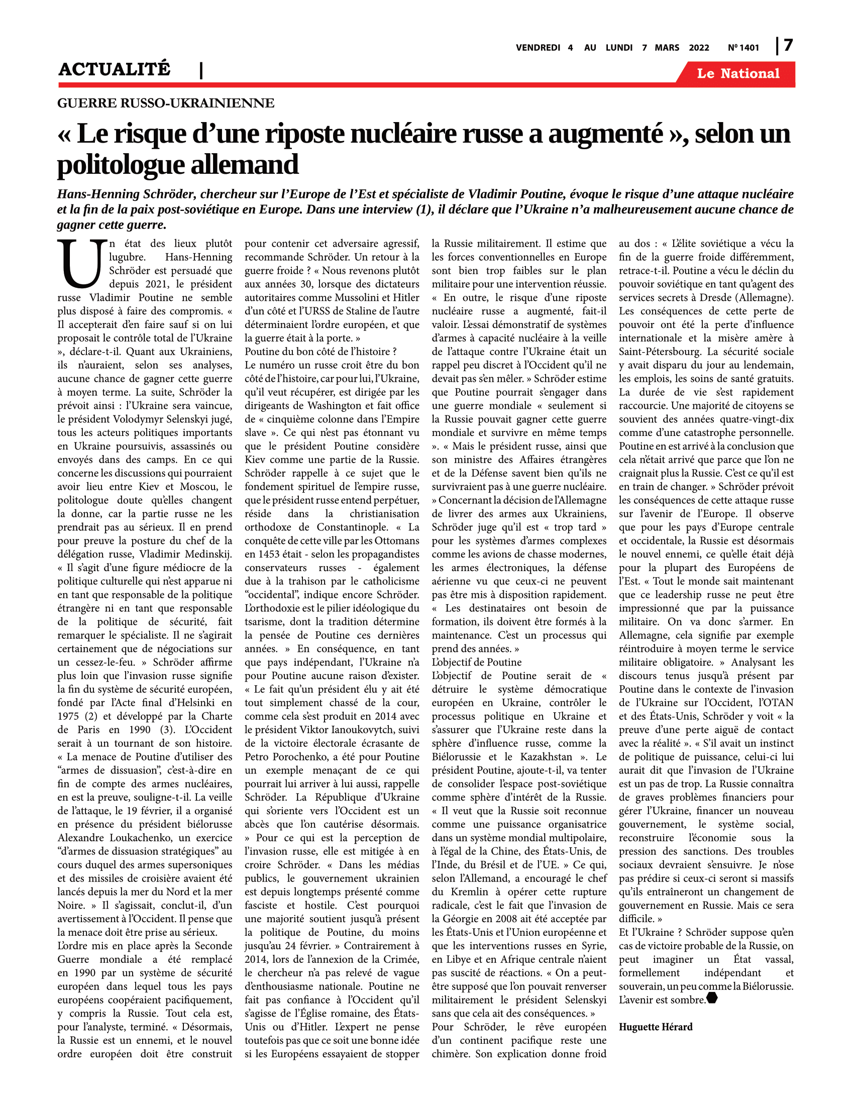 Page 7 de l'édition 1401