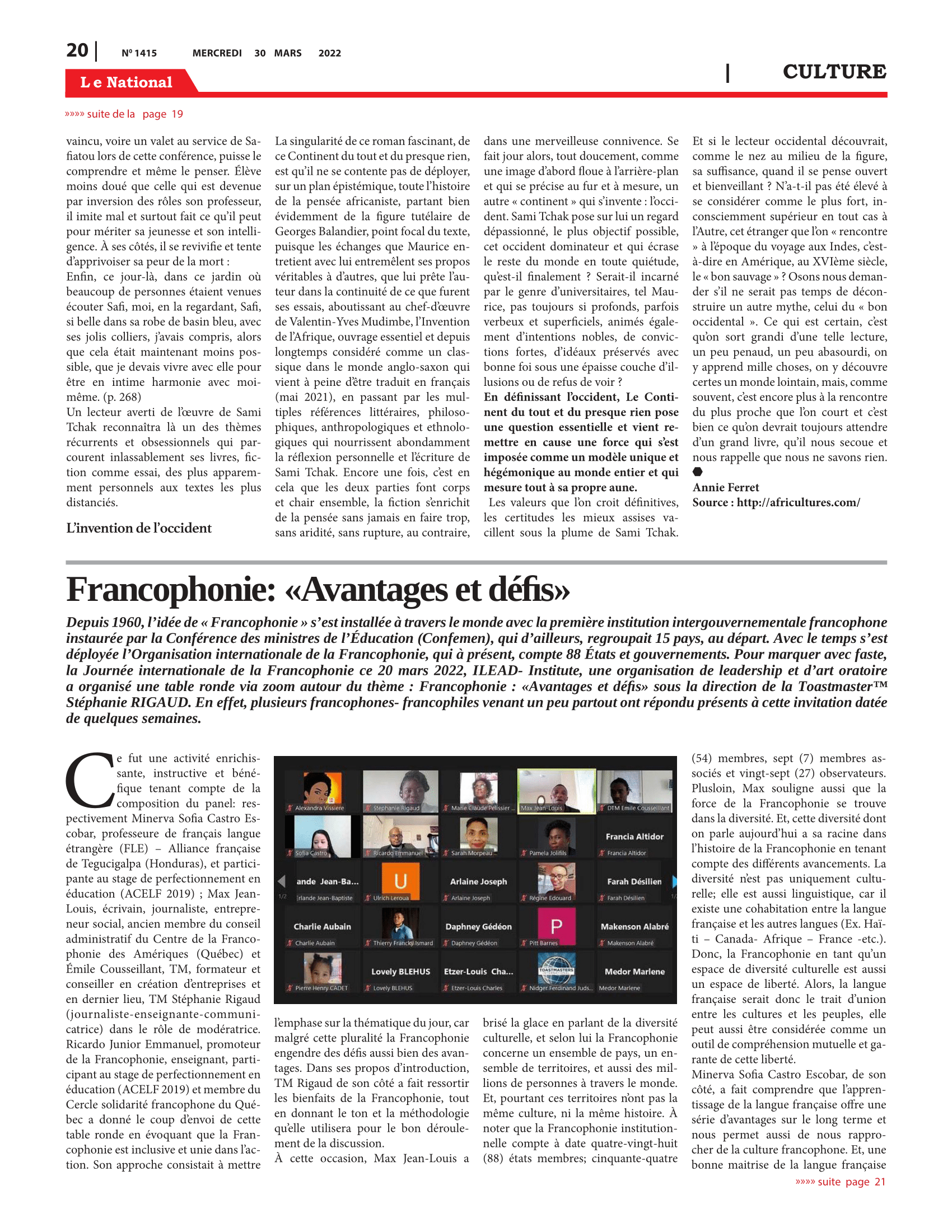 Page 20 de l'édition 1415