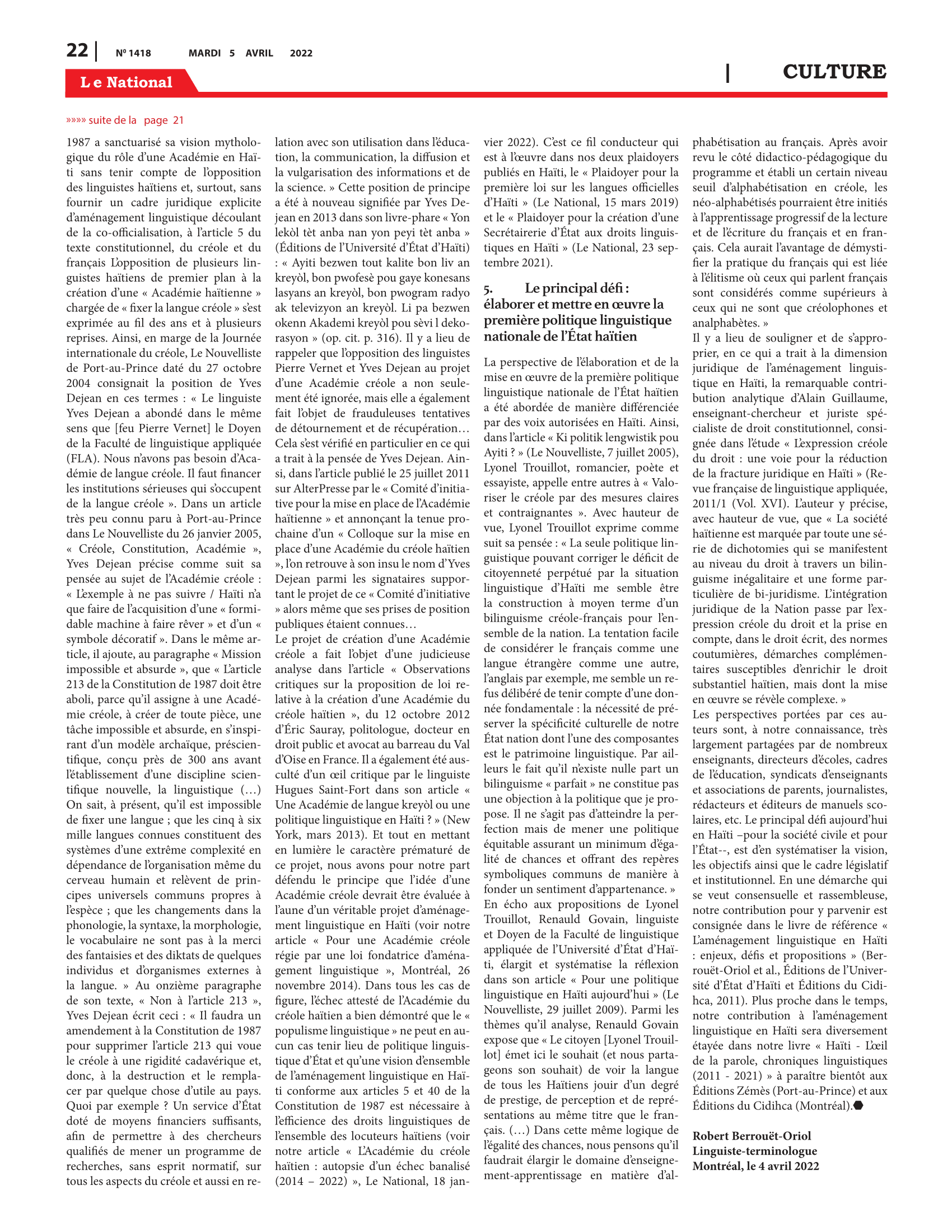 Page 22 de l'édition 1418