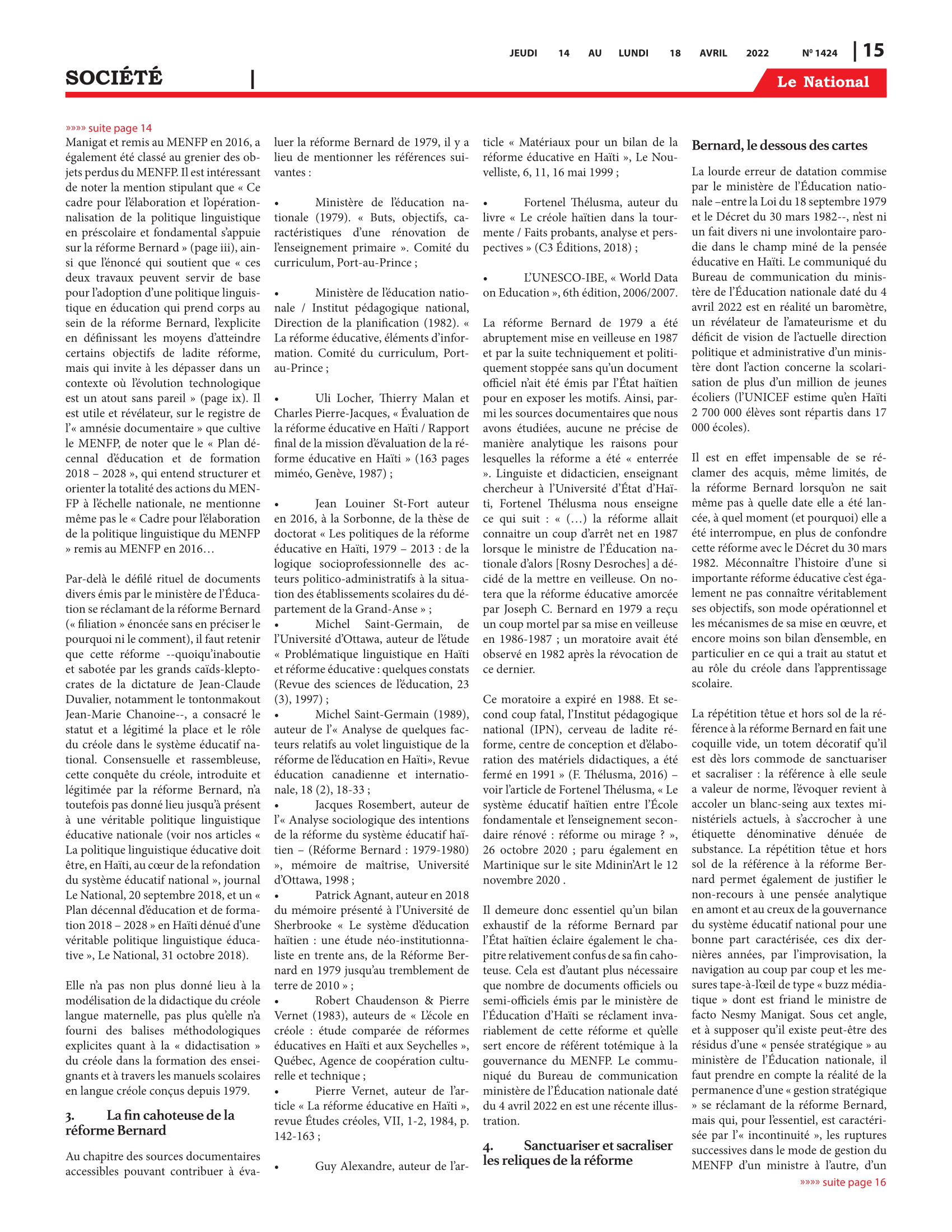 Page 15 de l'édition 1424