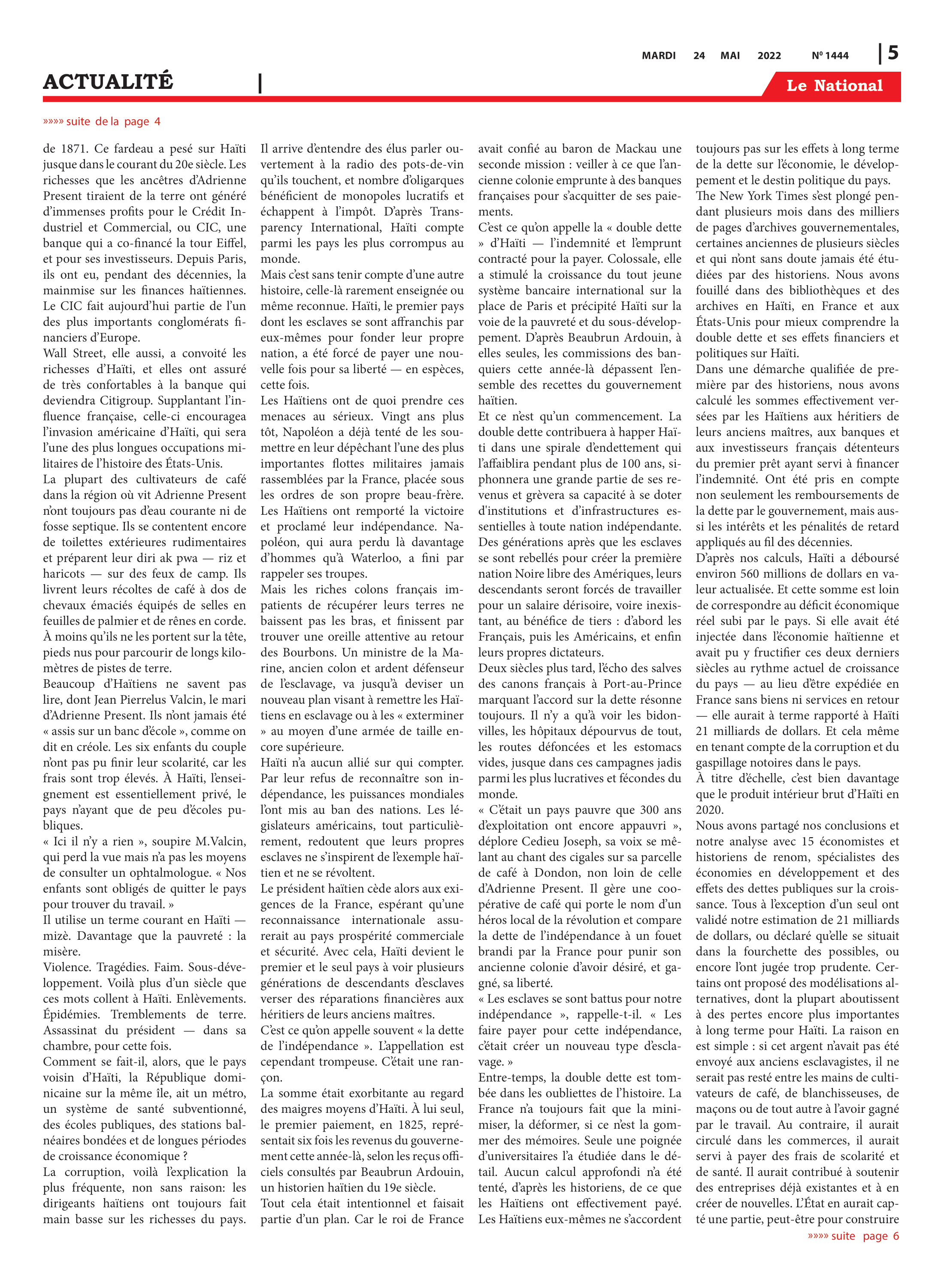 Page 5 de l'édition 1444