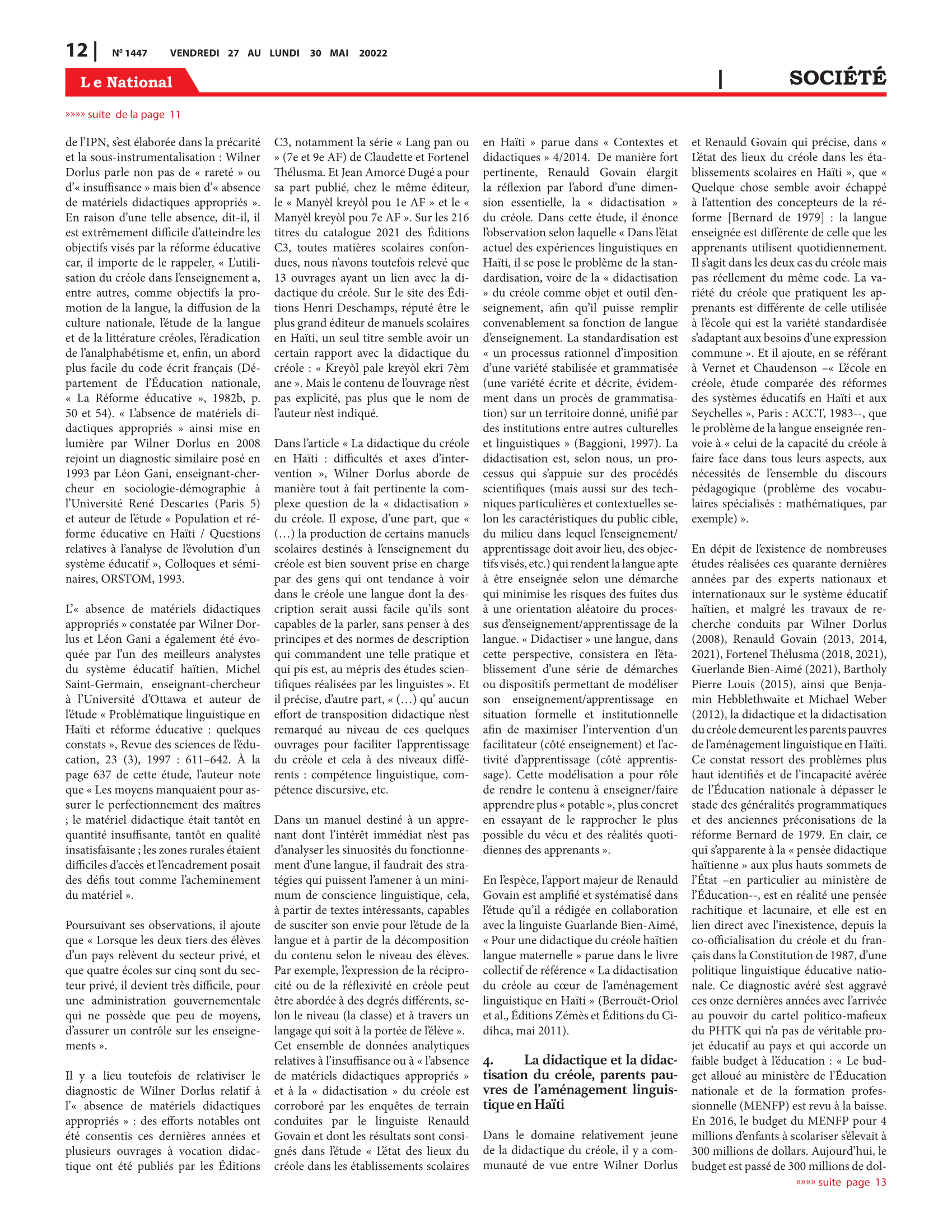 Page 12 de l'édition 1447