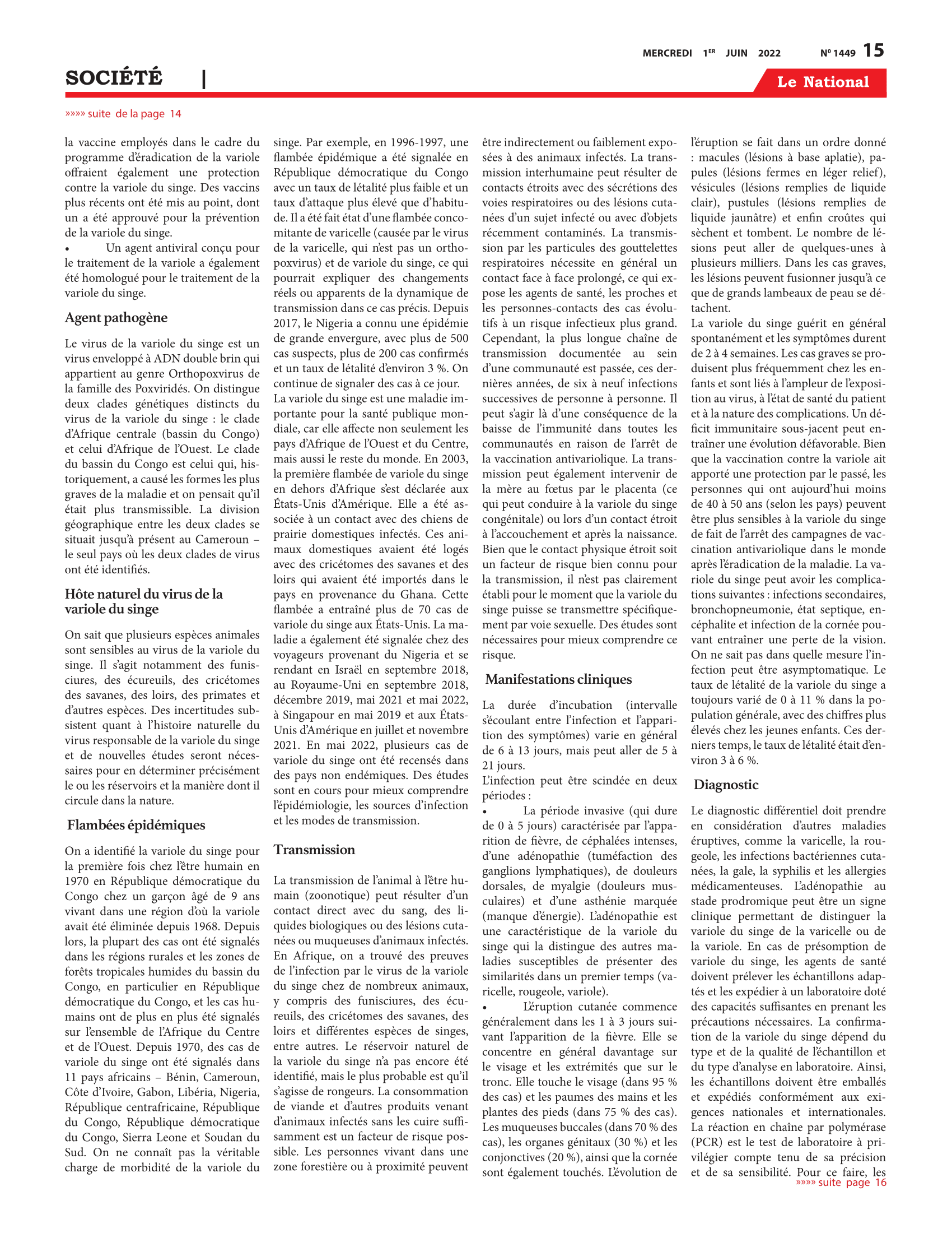 Page 15 de l'édition 1449