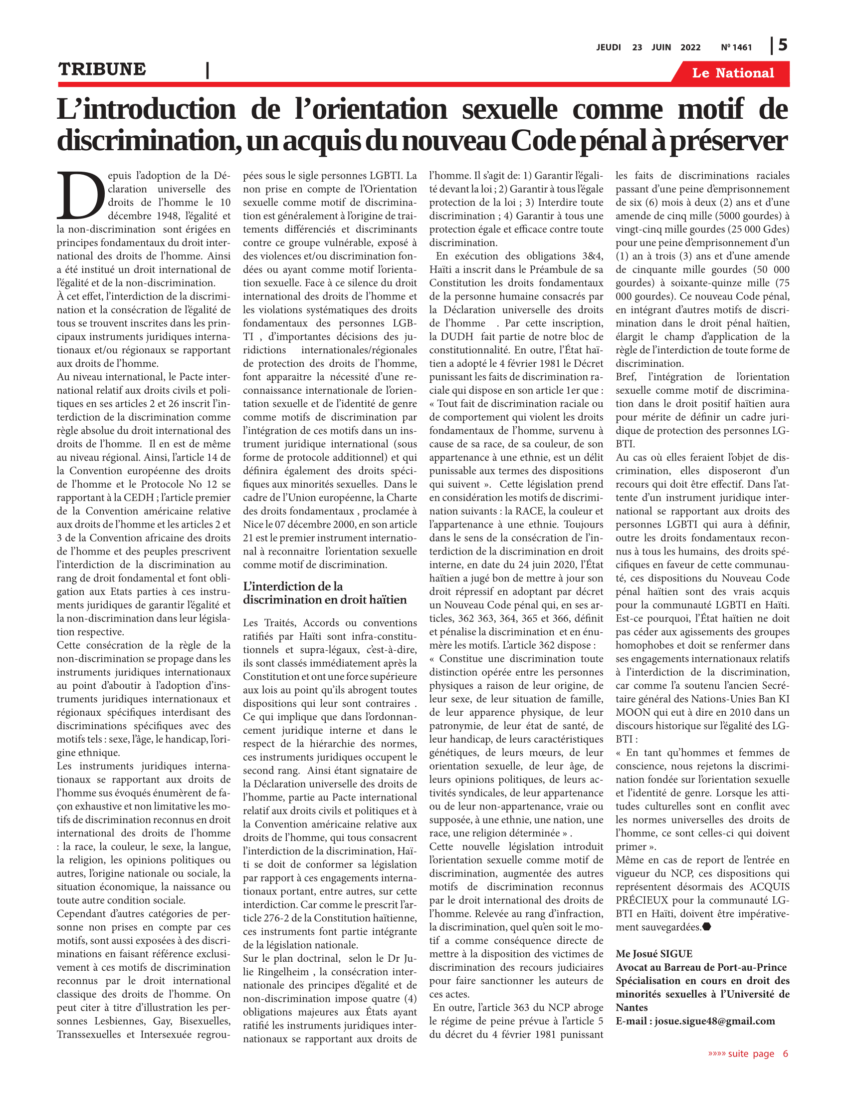 Page 5 de l'édition 1461