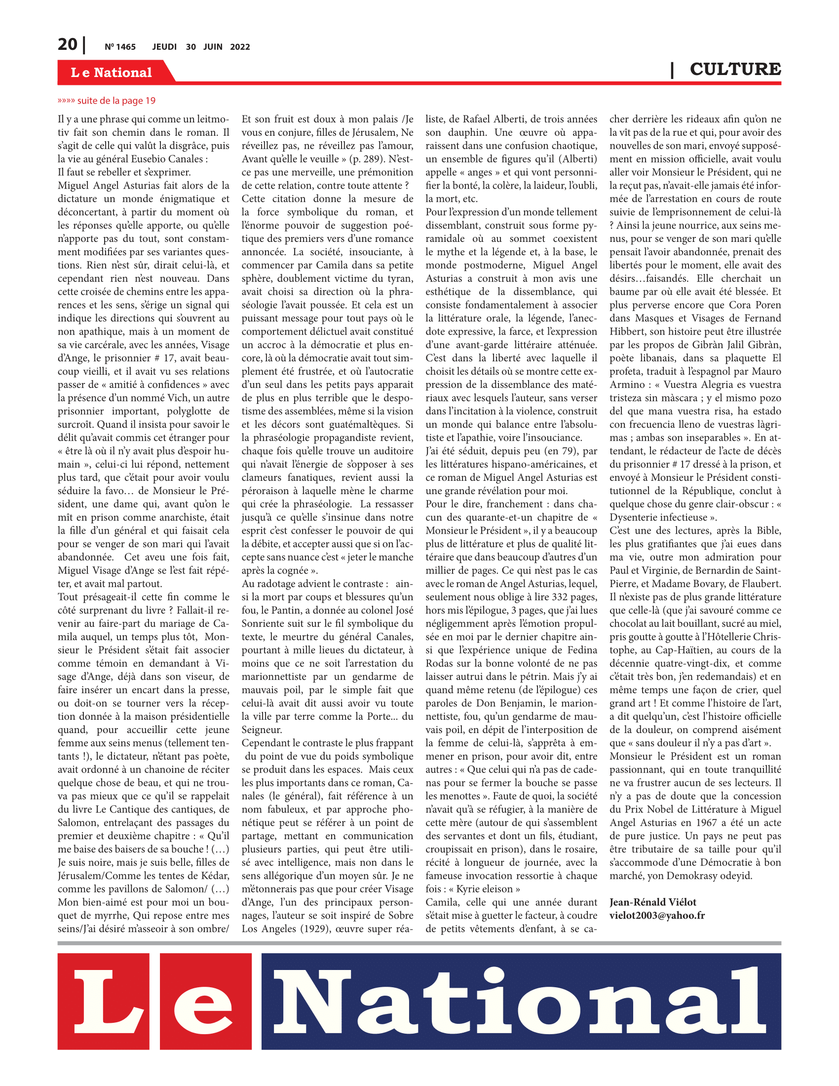 Page 20 de l'édition 1465