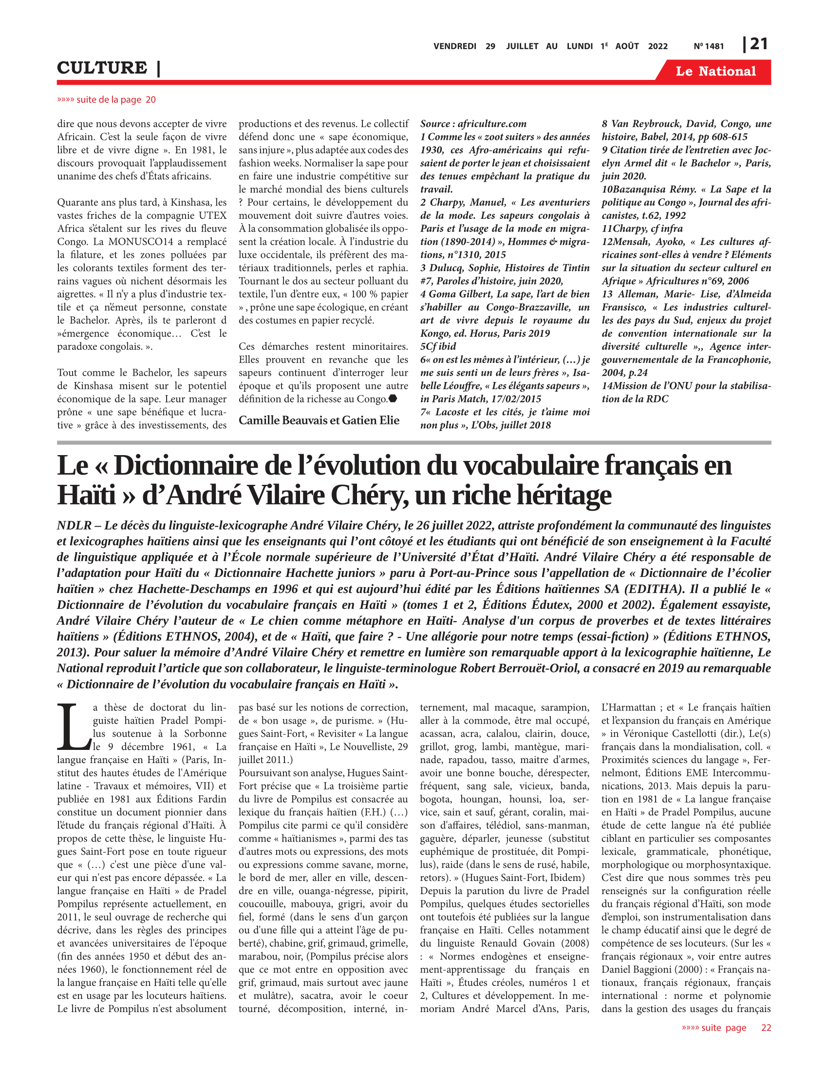 Page 21 de l'édition 1481