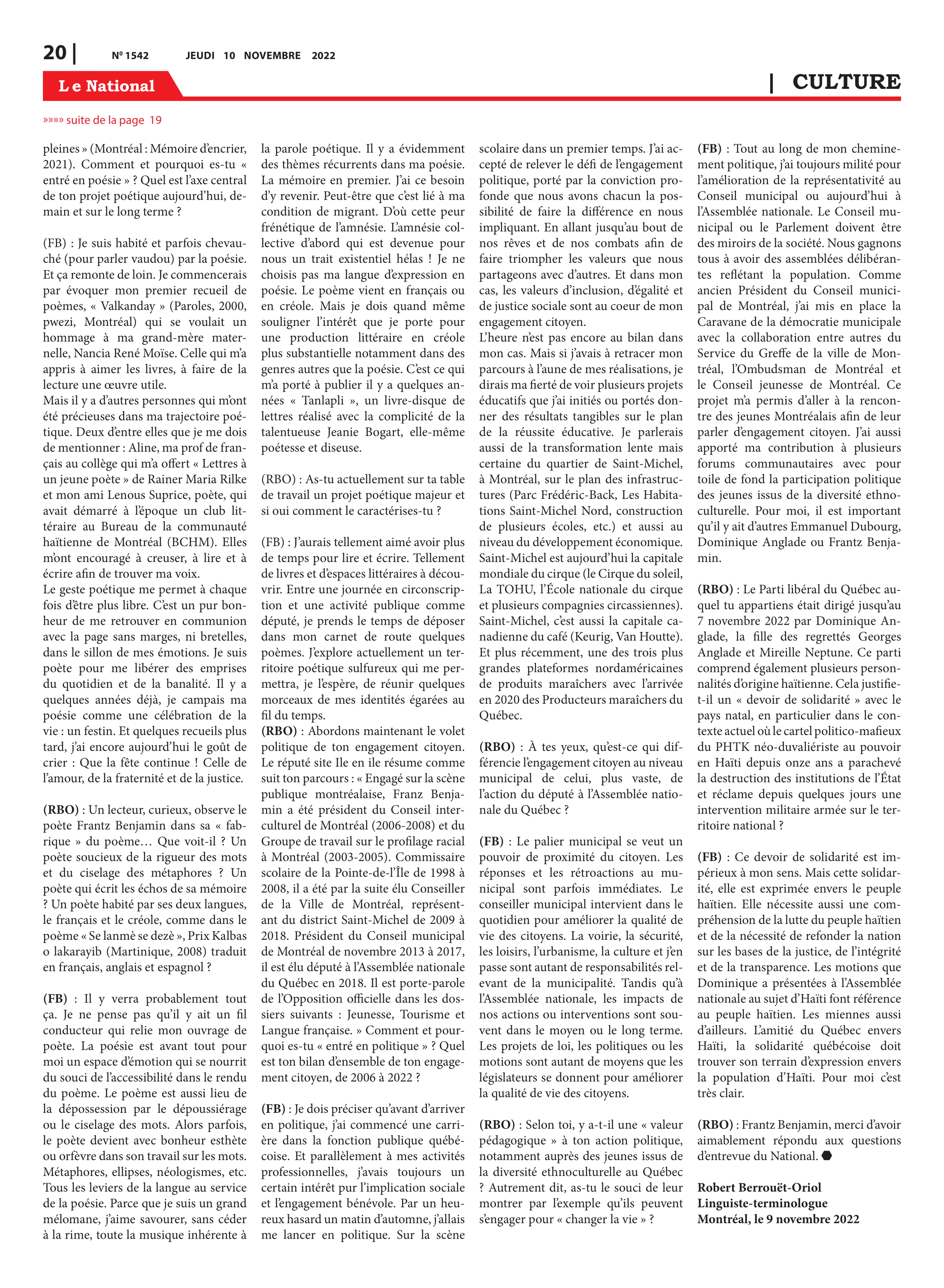 Page 20 de l'édition 1542