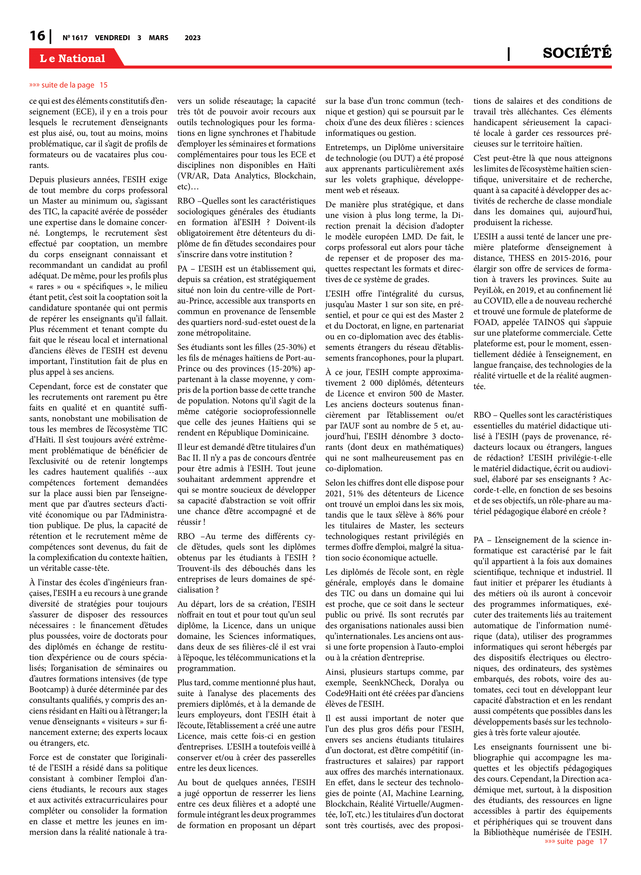 Page 16 de l'édition 1617
