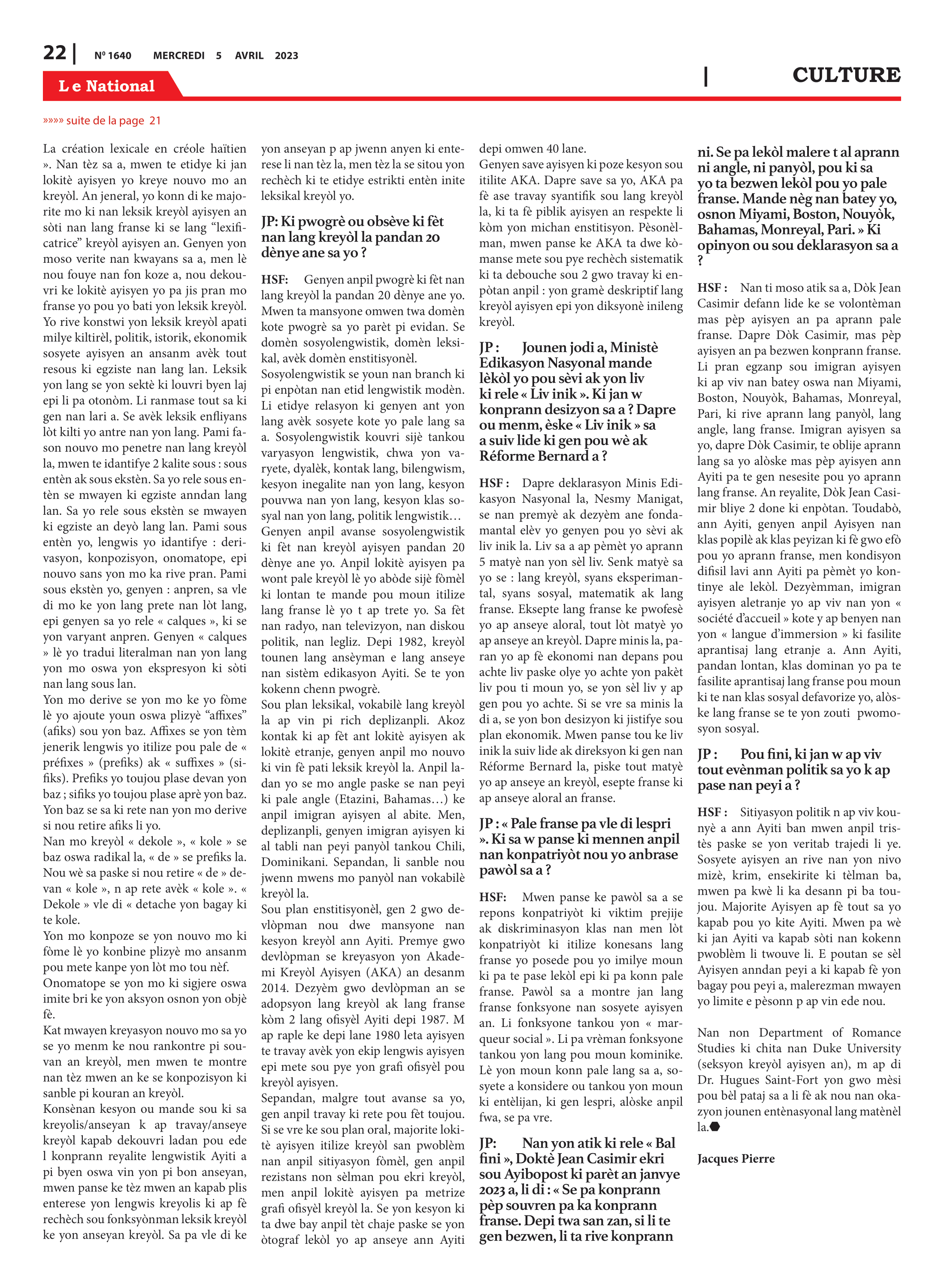 Page 22 de l'édition 1640