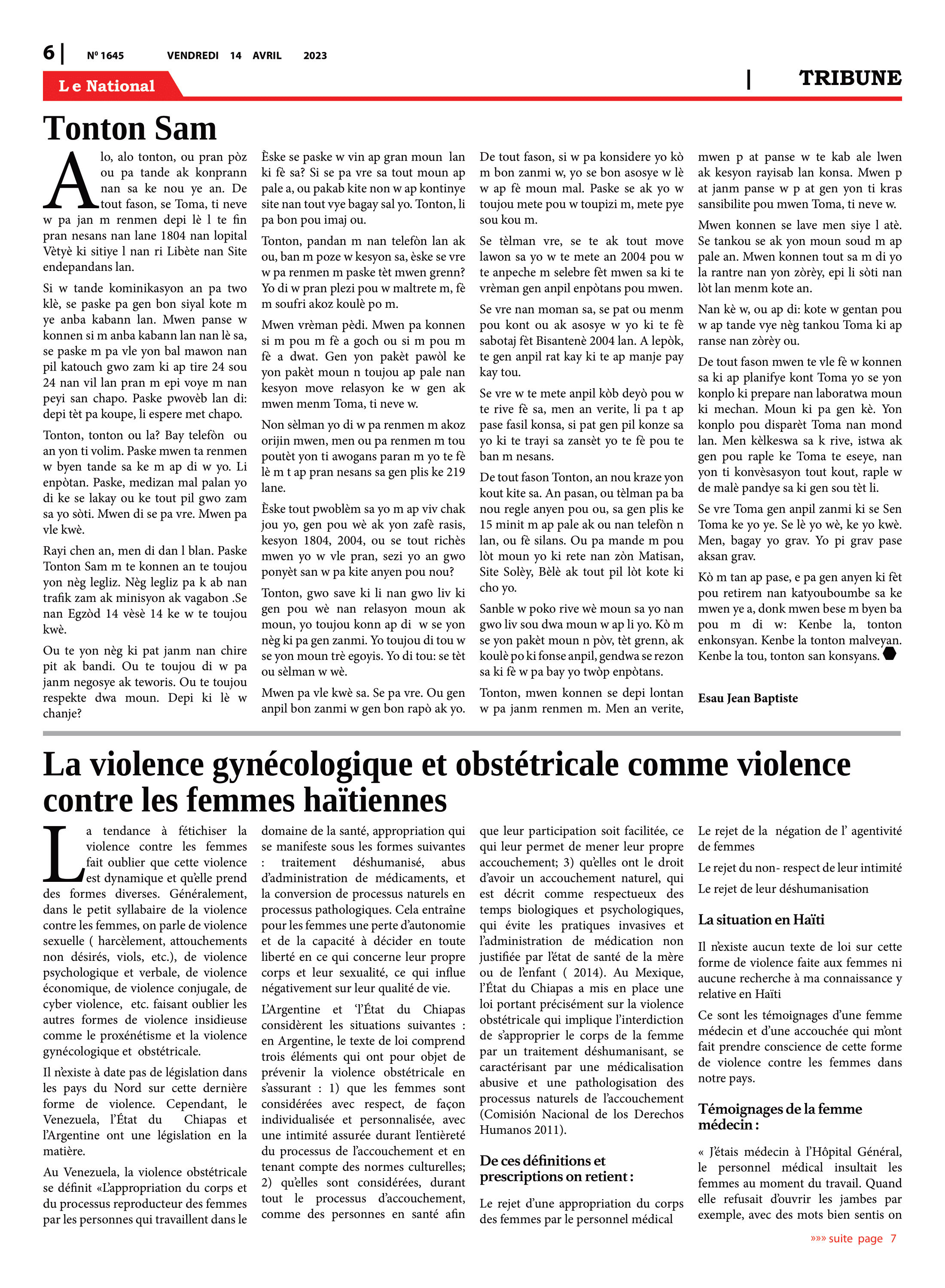 Page 6 de l'édition 1645