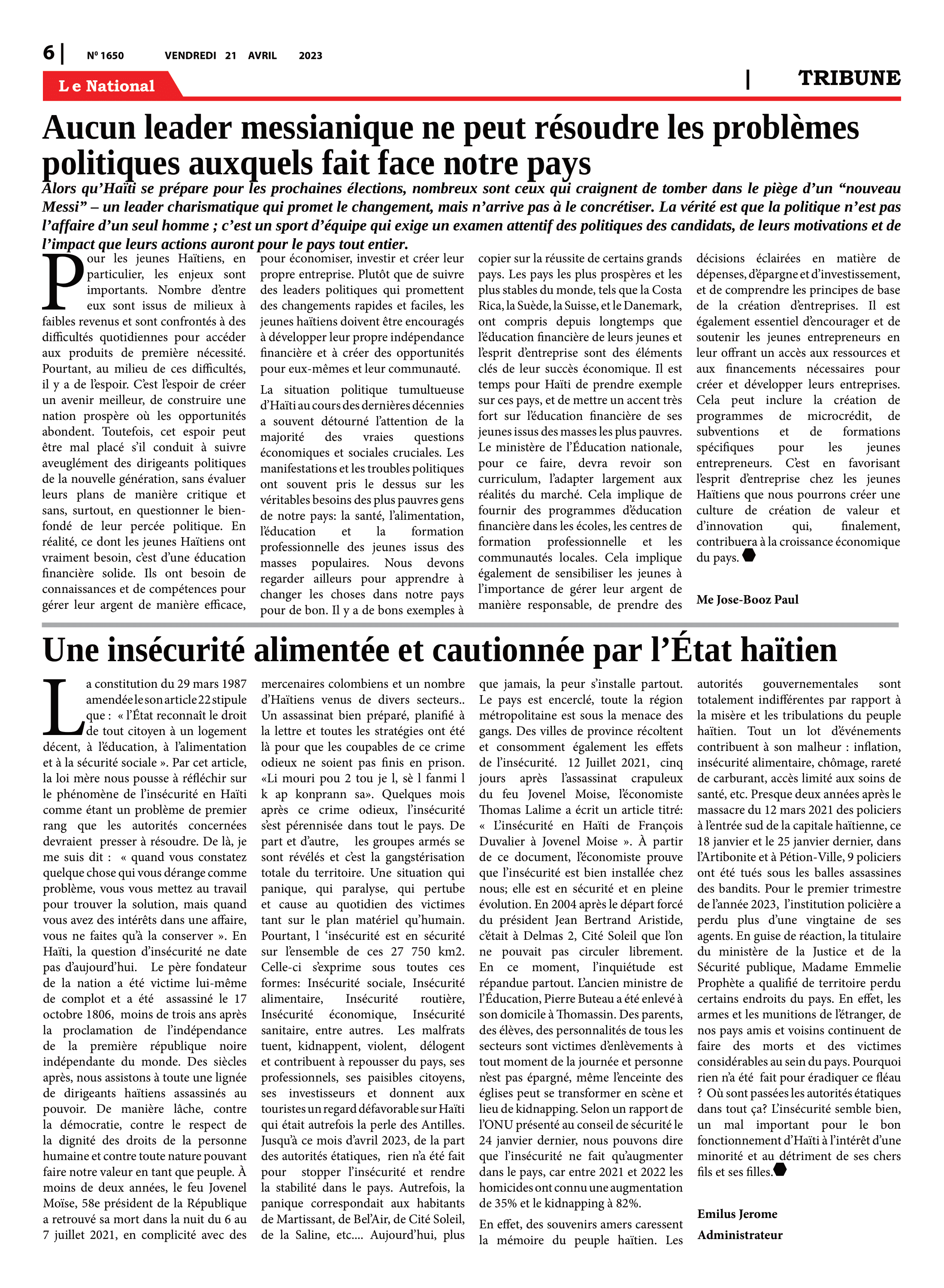 Page 6 de l'édition 1650