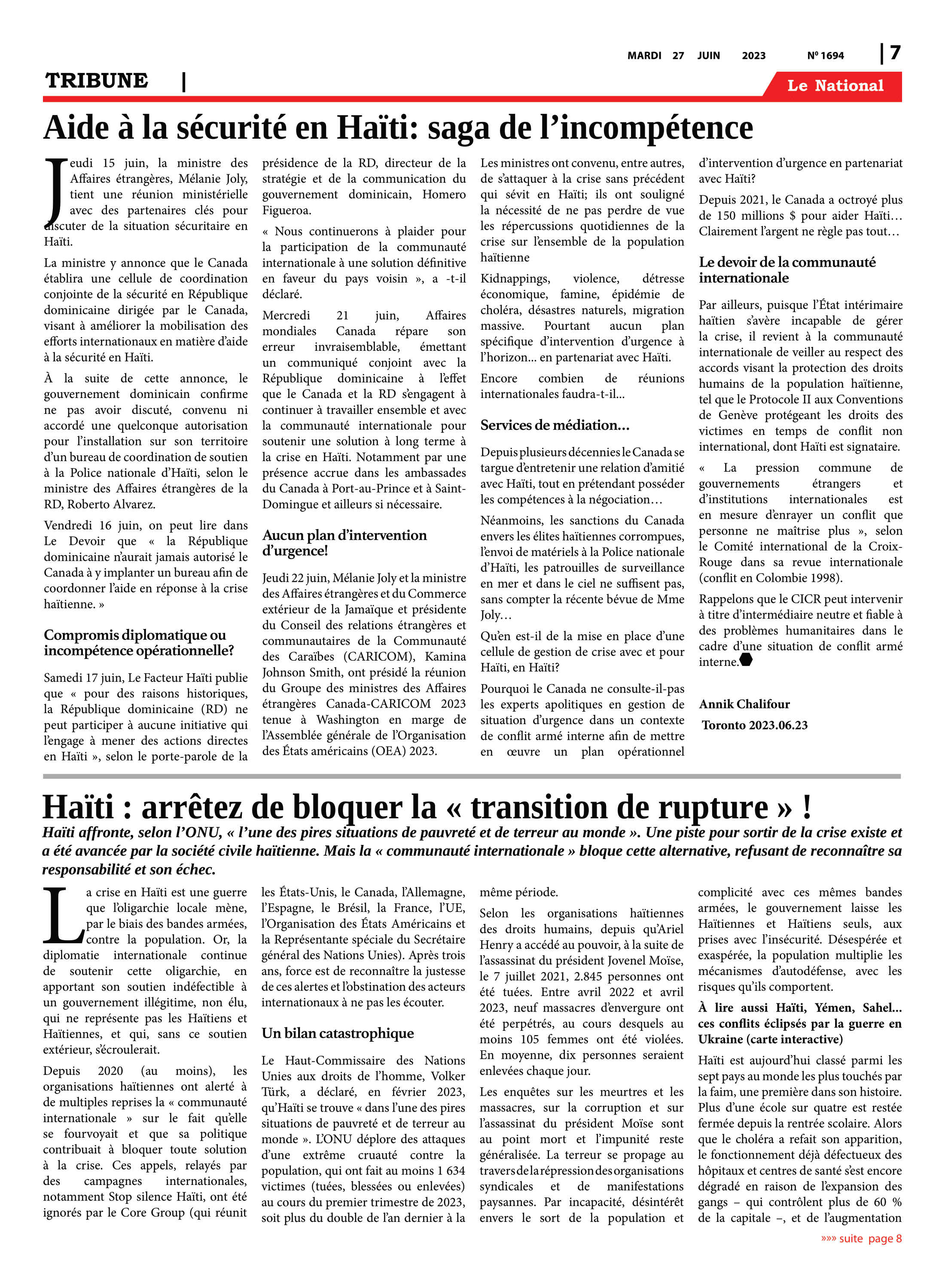 Page 7 de l'édition 1694