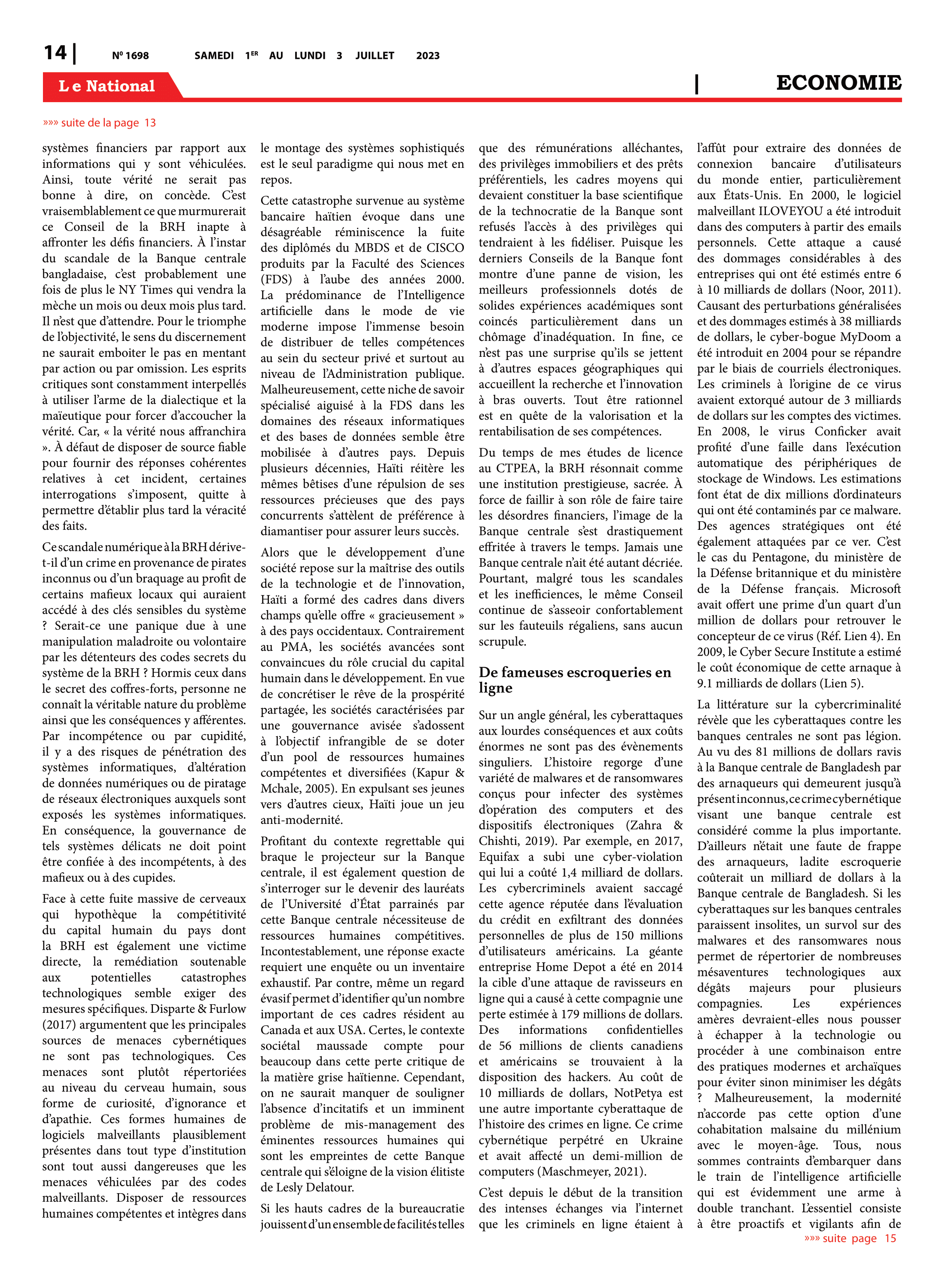 Page 14 de l'édition 1698