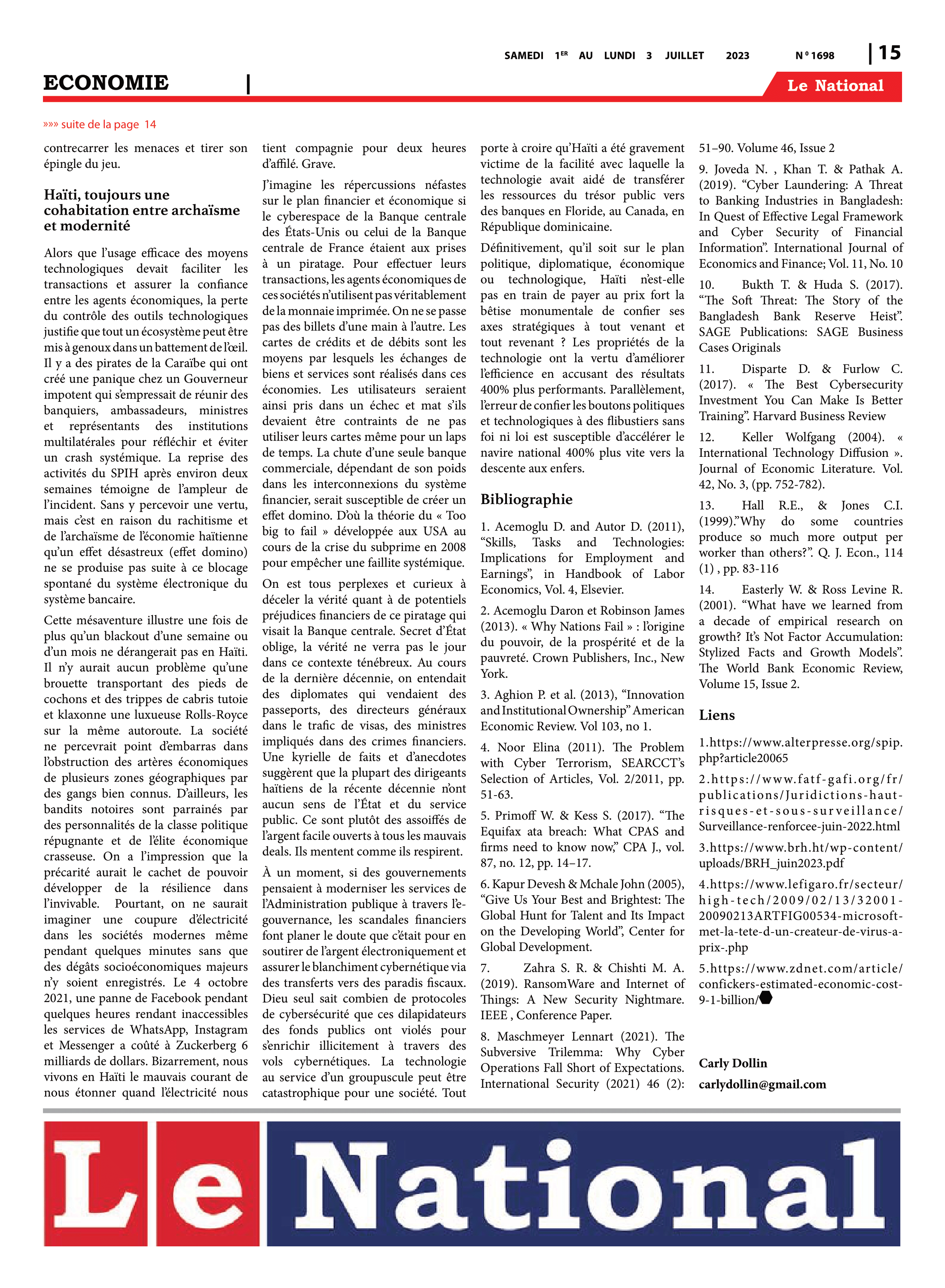 Page 15 de l'édition 1698