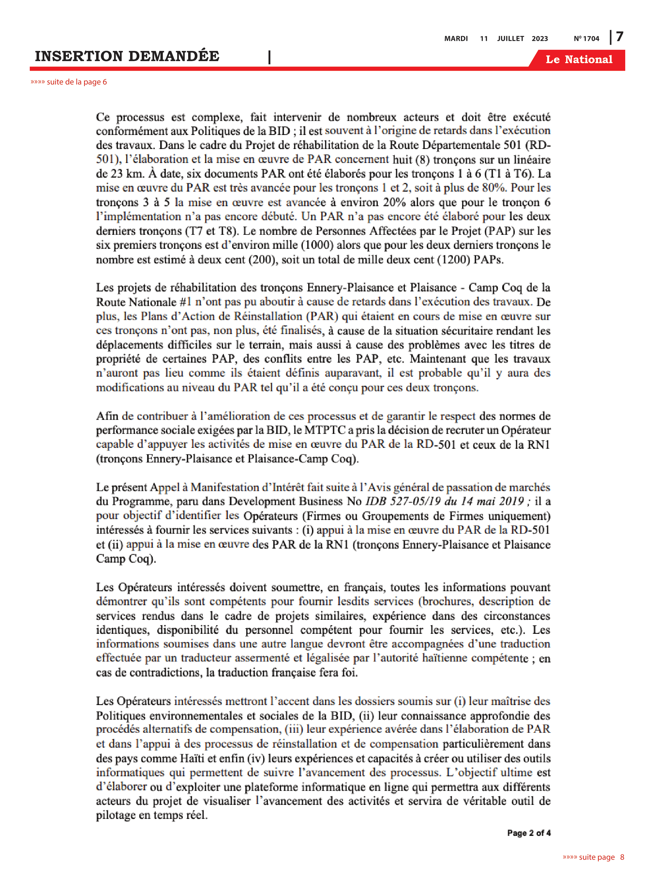 Page 7 de l'édition 1704