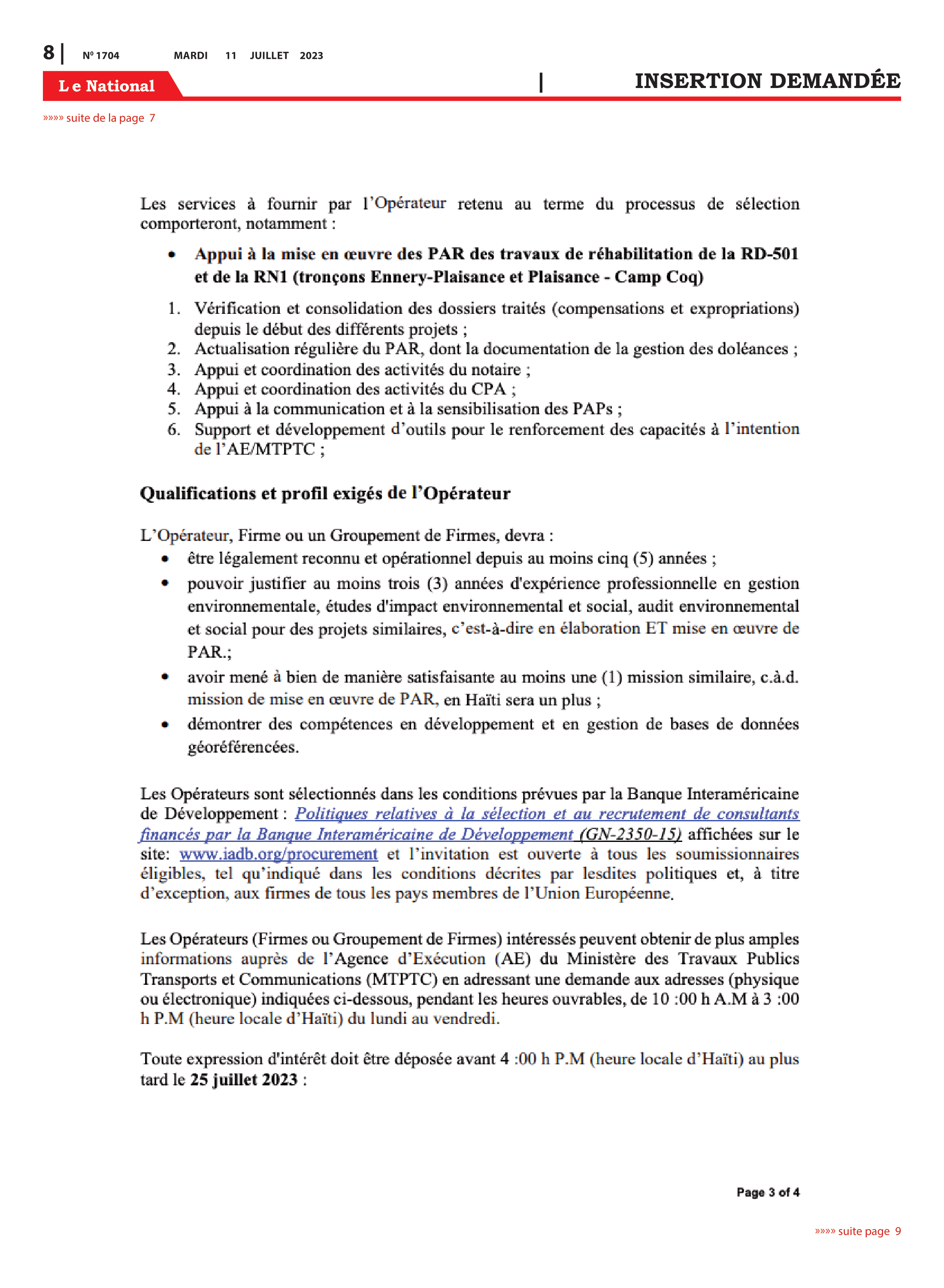 Page 8 de l'édition 1704
