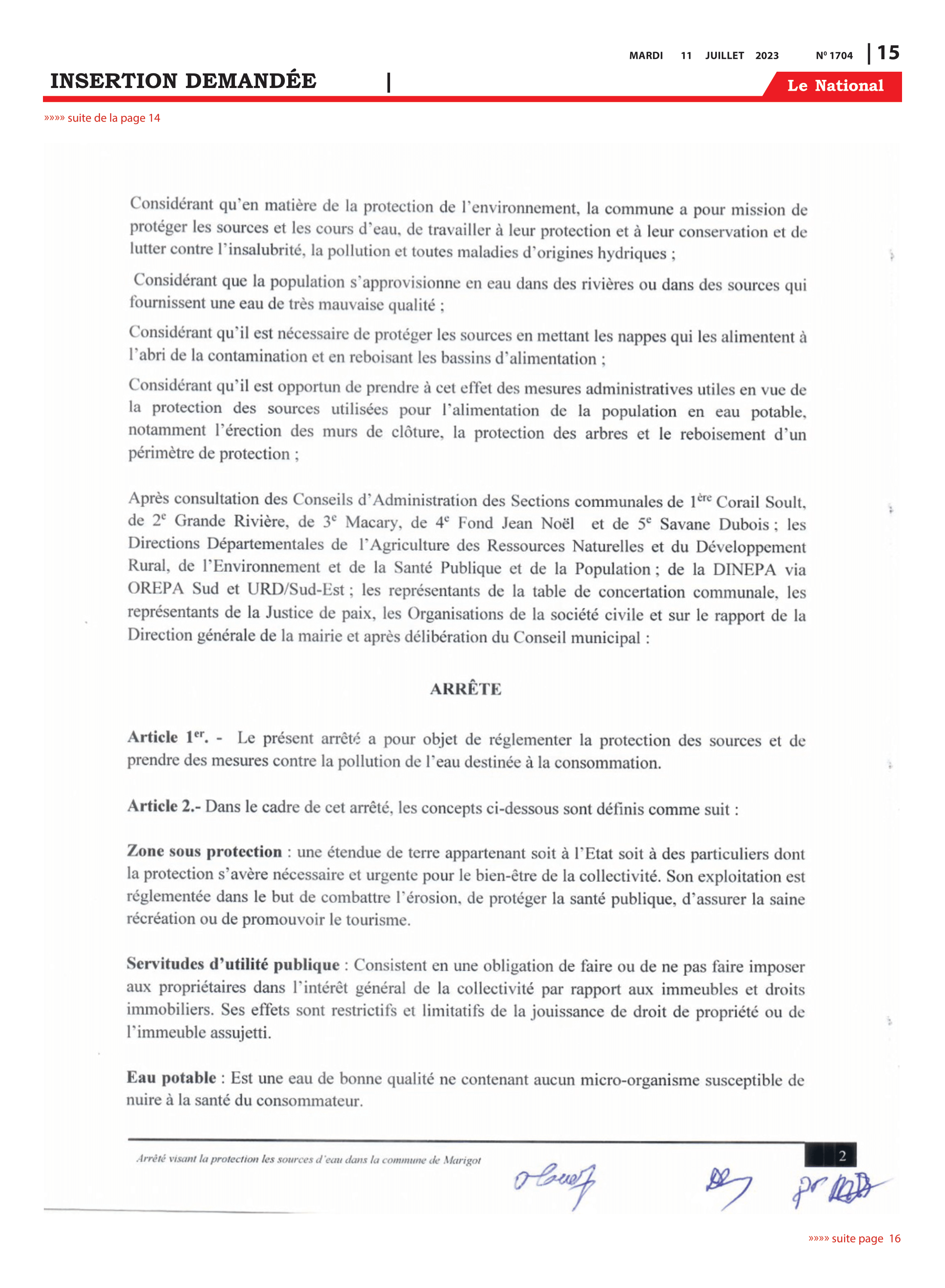 Page 15 de l'édition 1704