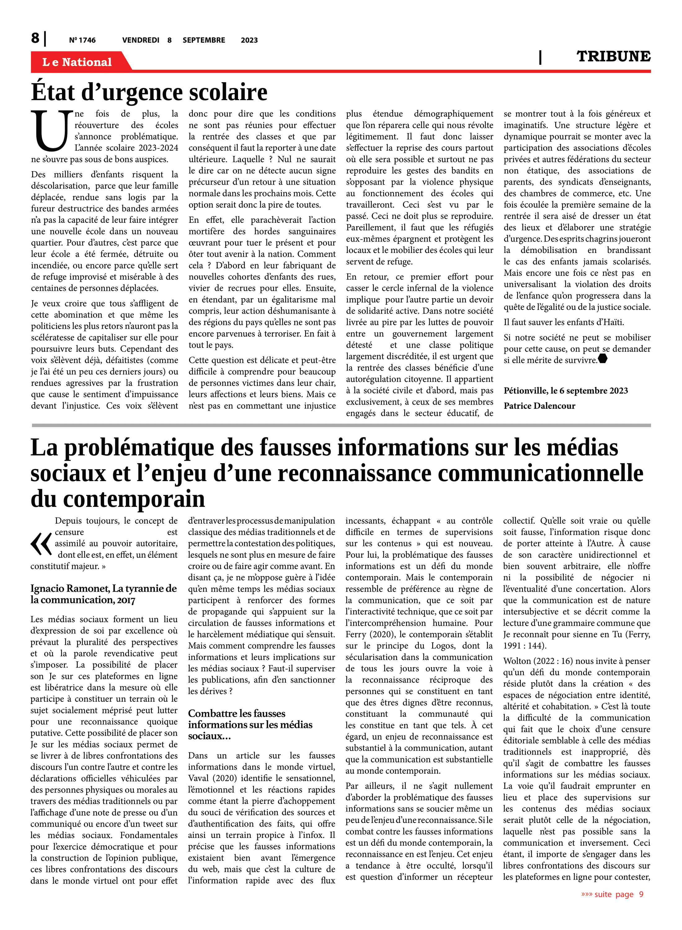 Page 8 de l'édition 1746