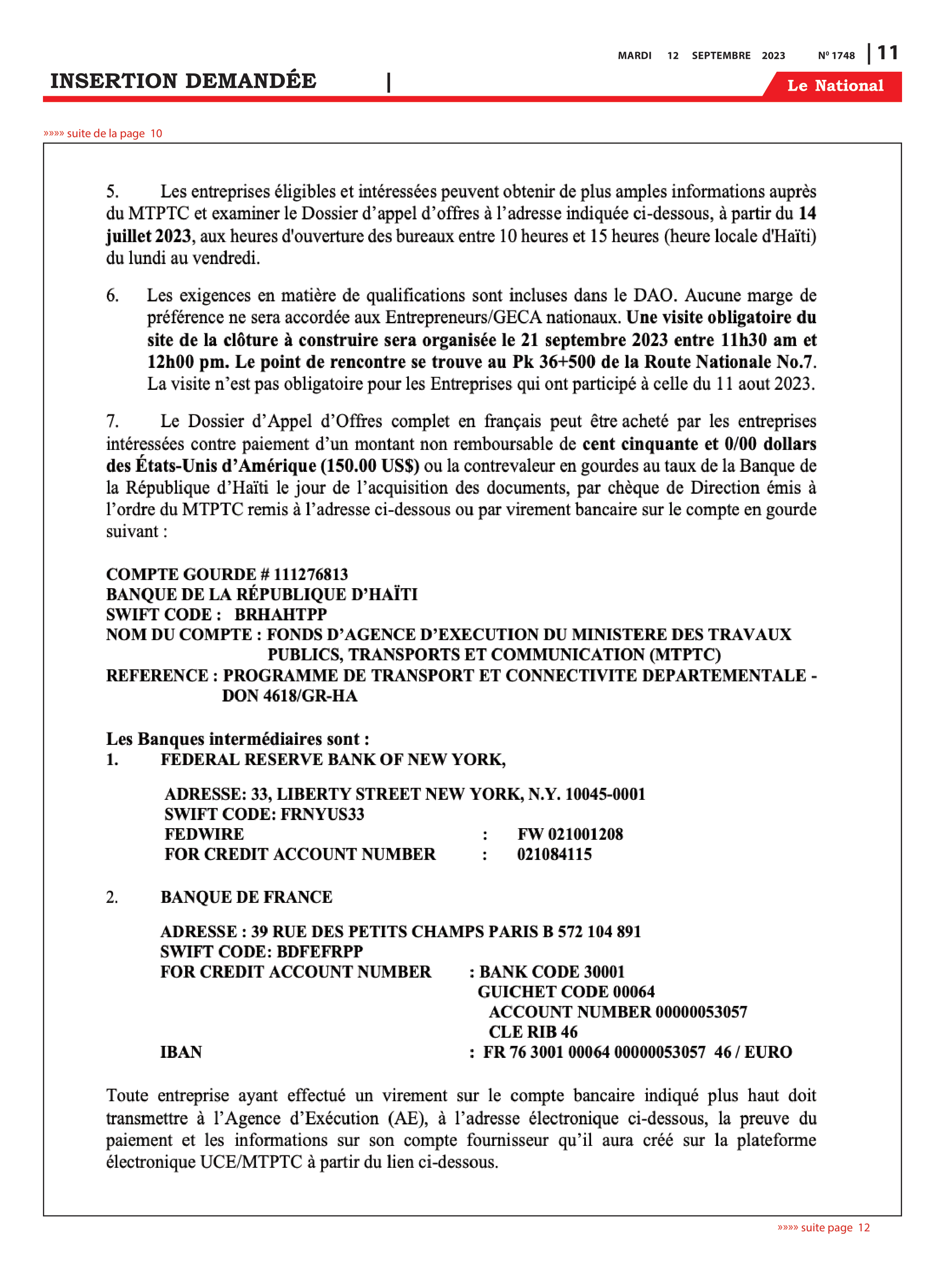 Page 11 de l'édition 1748