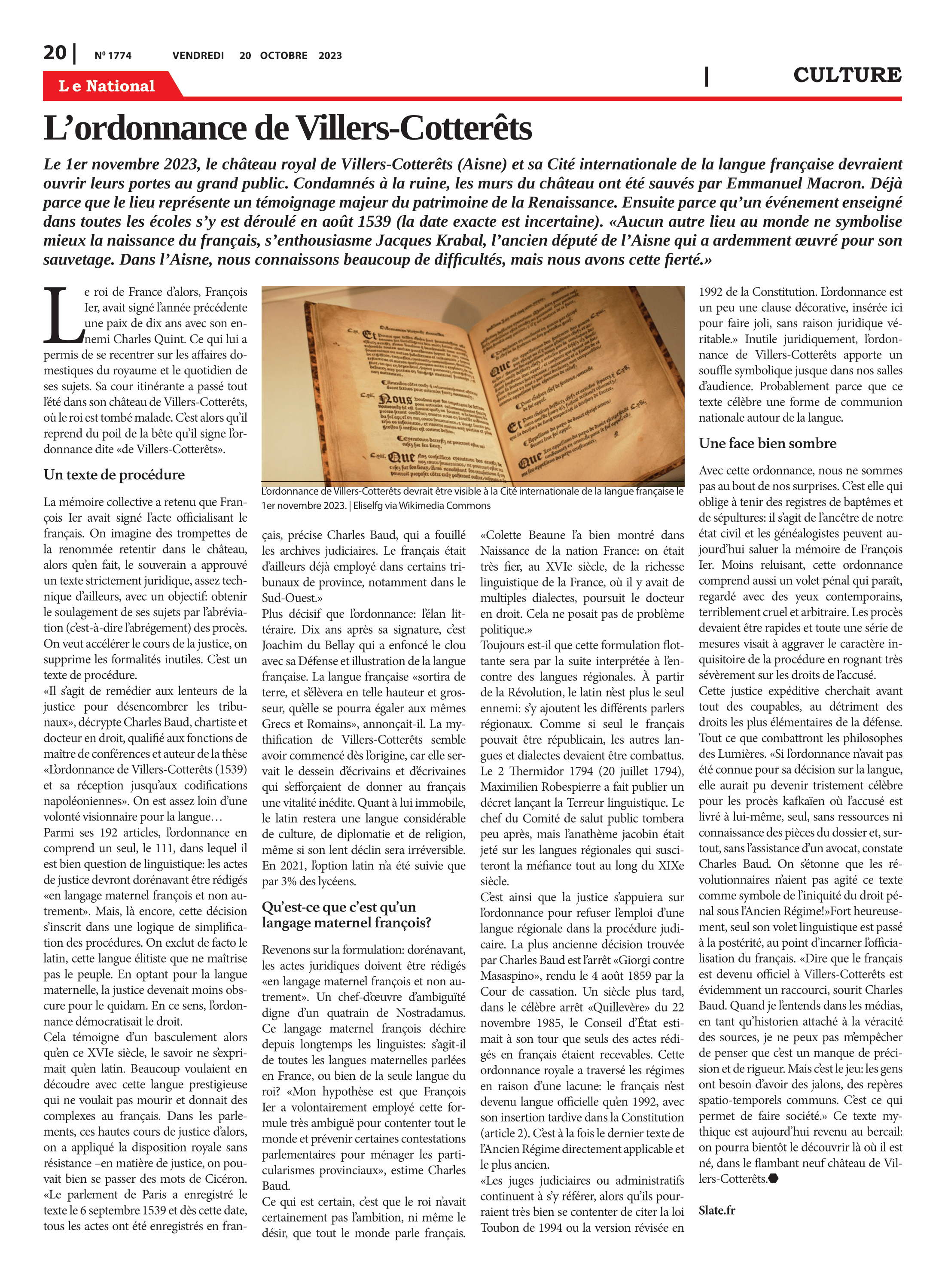 Page 20 de l'édition 1774