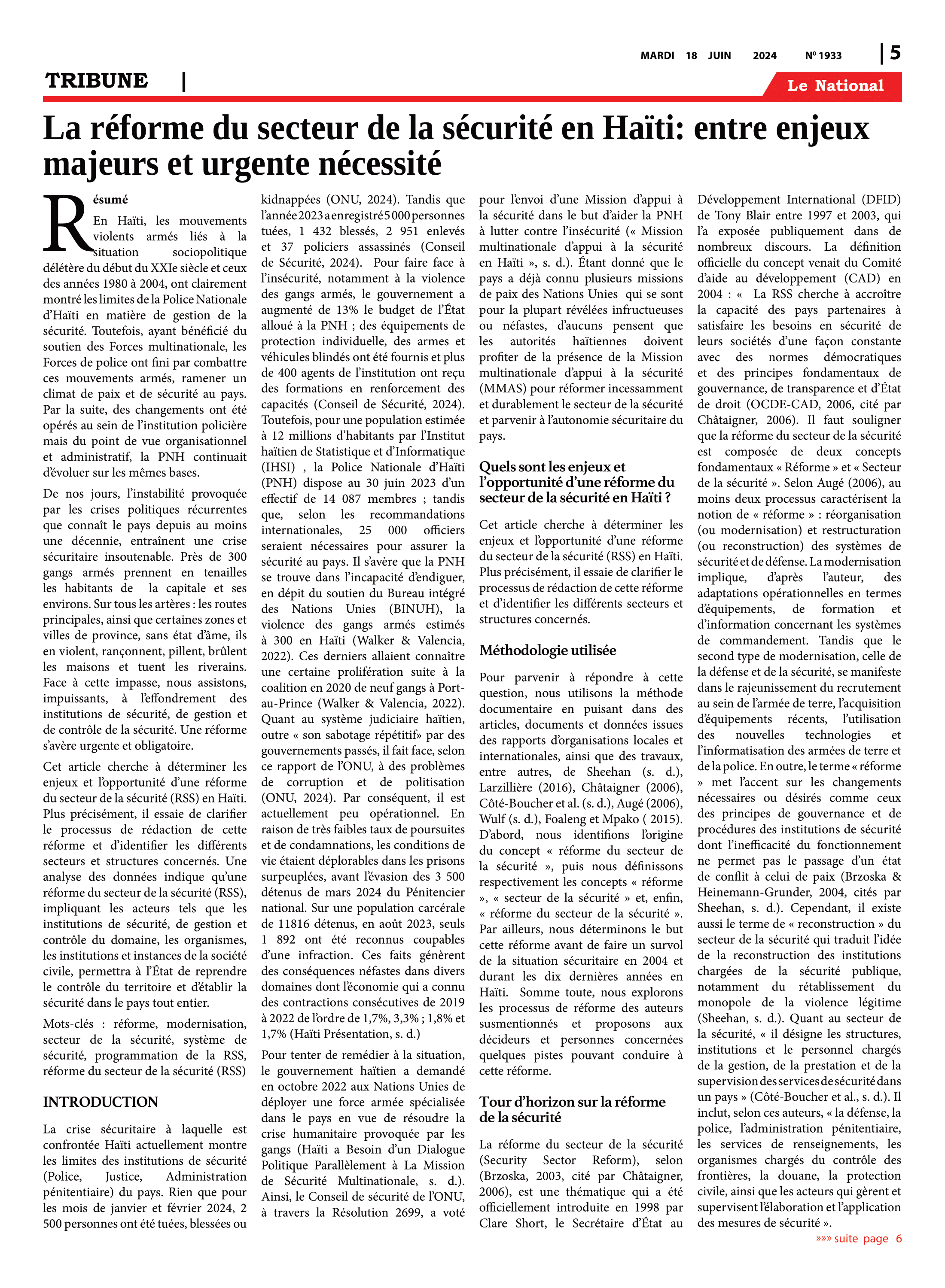 Page 5 de l'édition 1933