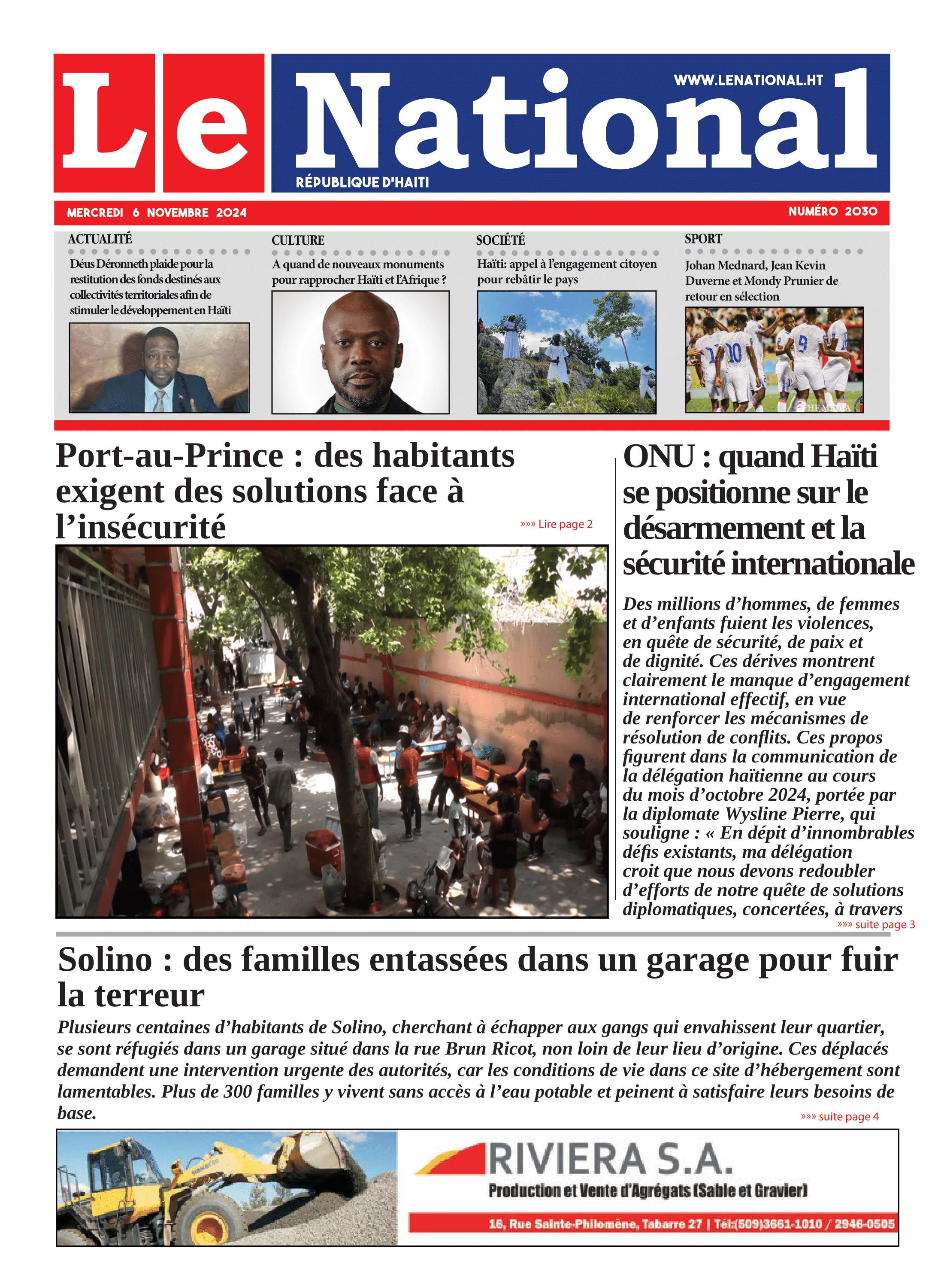 Page 1 de l'édition 2030
