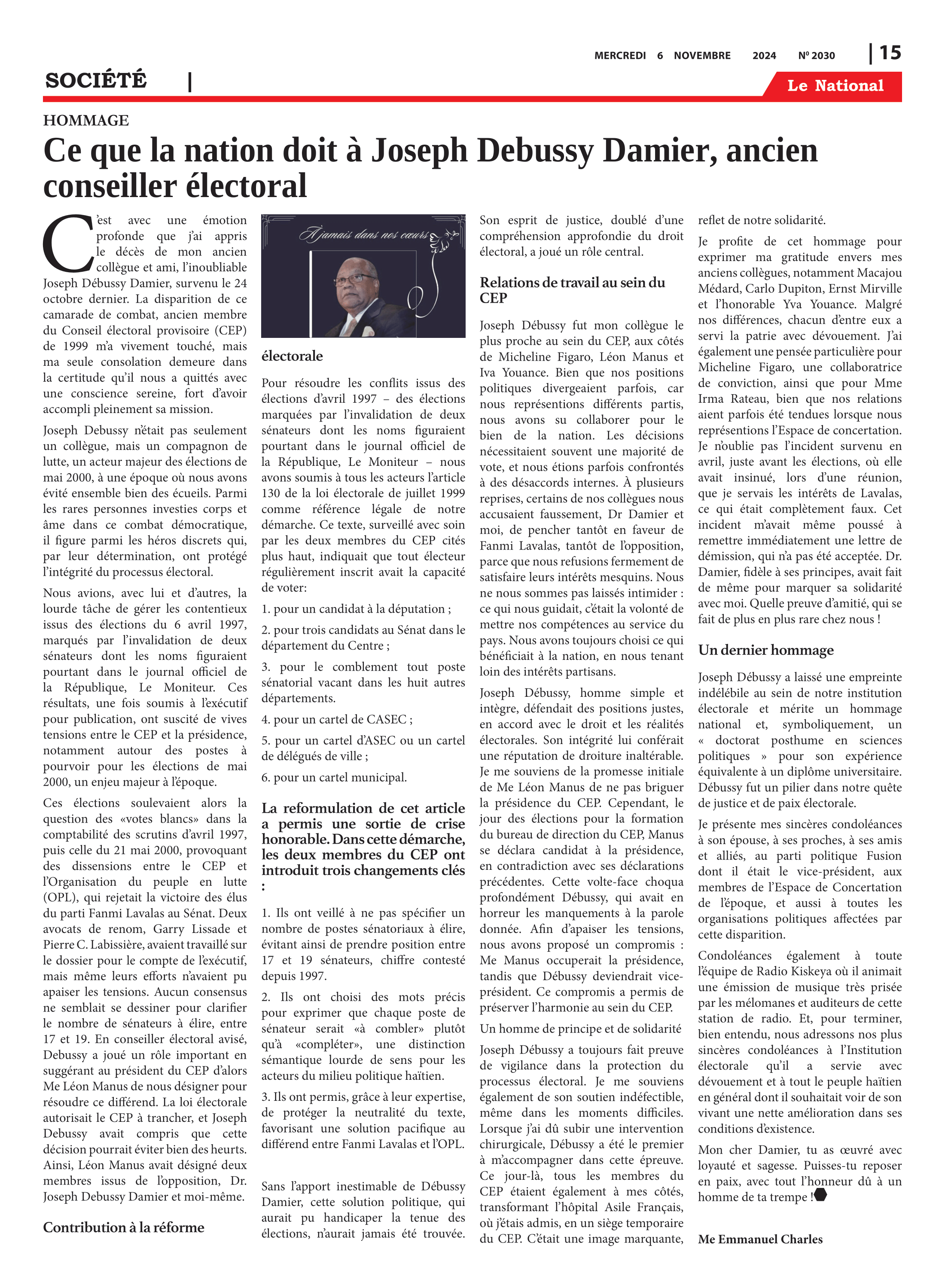 Page 15 de l'édition 2030