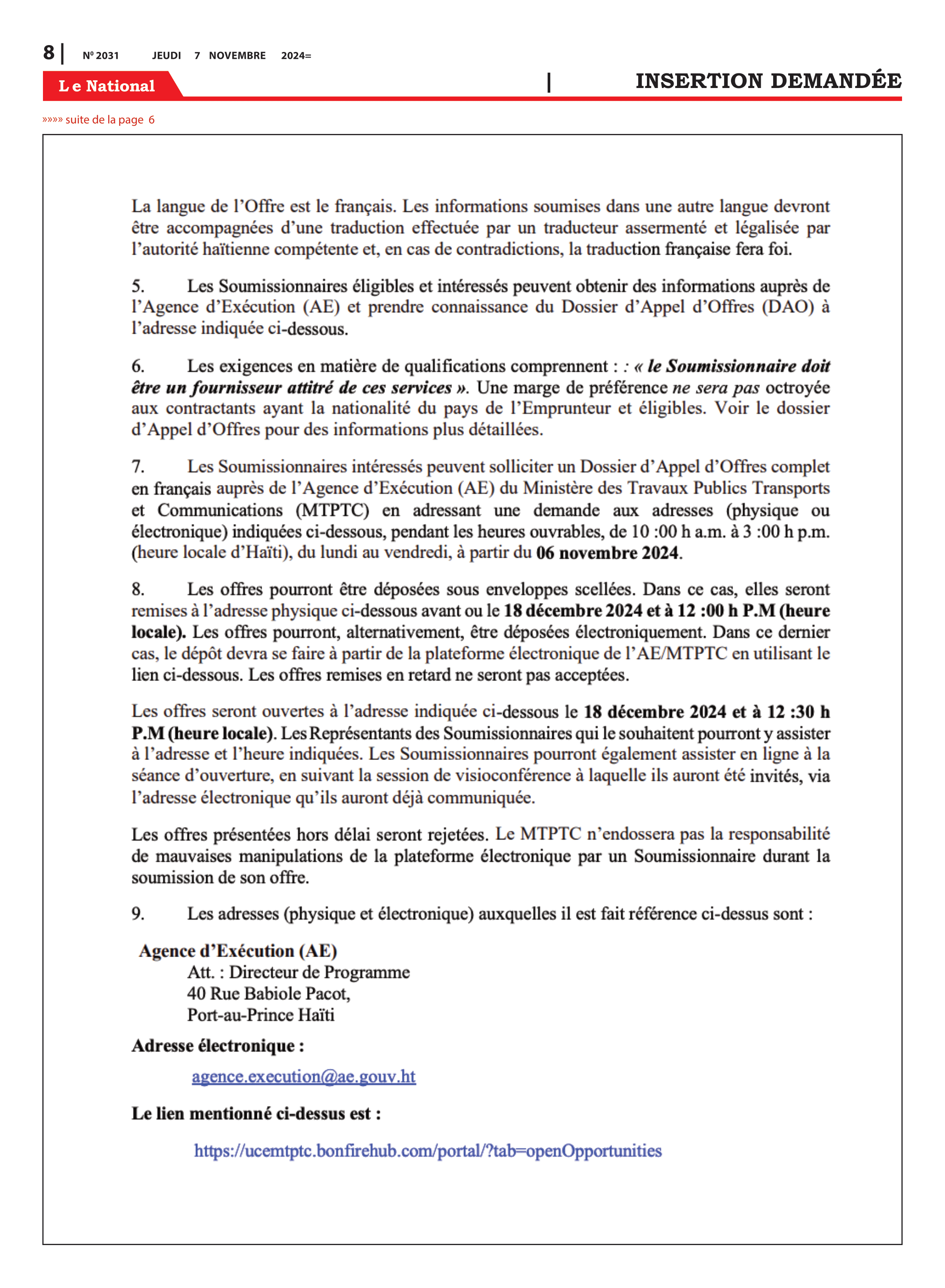 Page 8 de l'édition 2031
