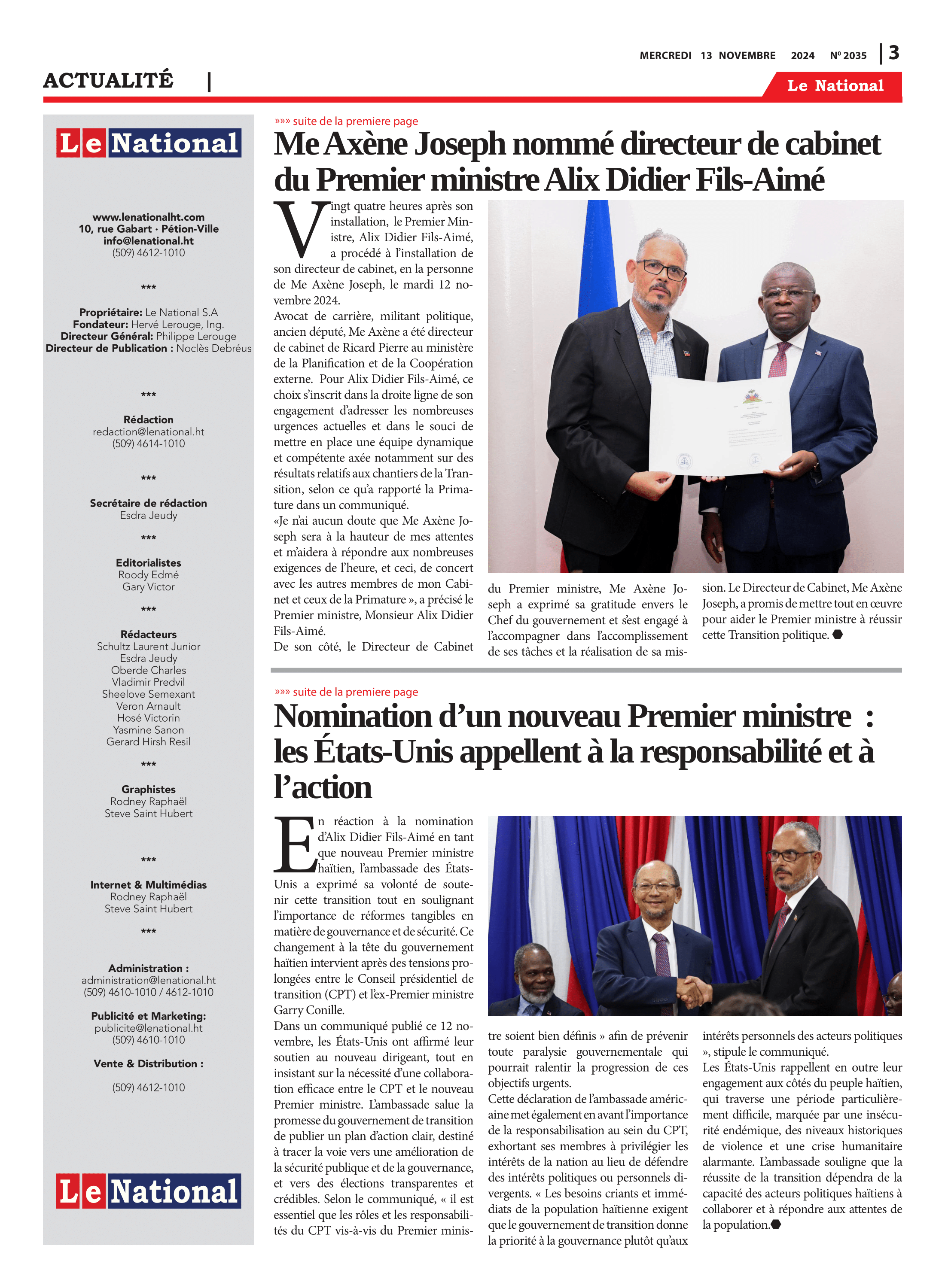 Page 3 de l'édition 2035