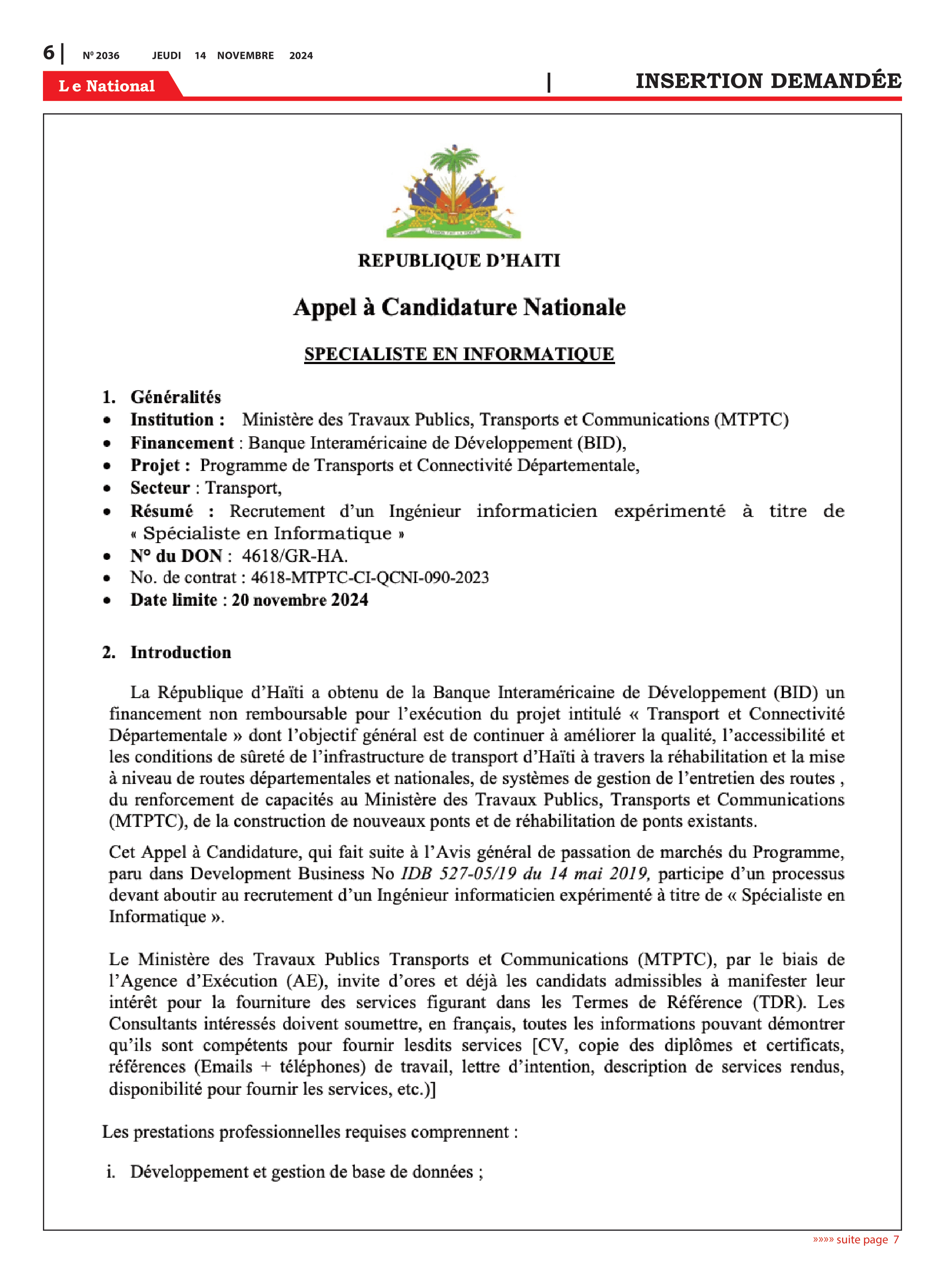 Page 6 de l'édition 2036