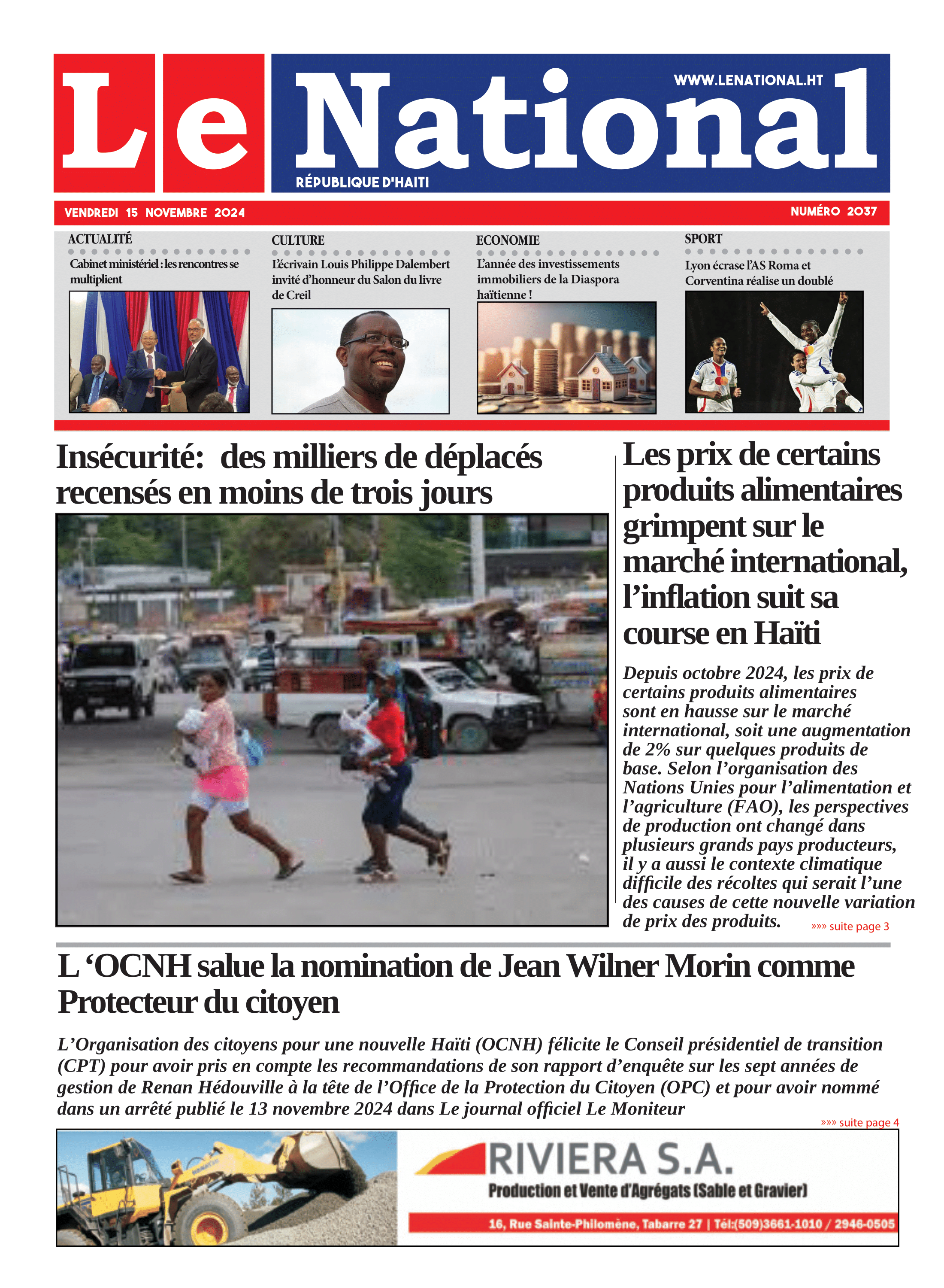 Page 1 de l'édition 2037