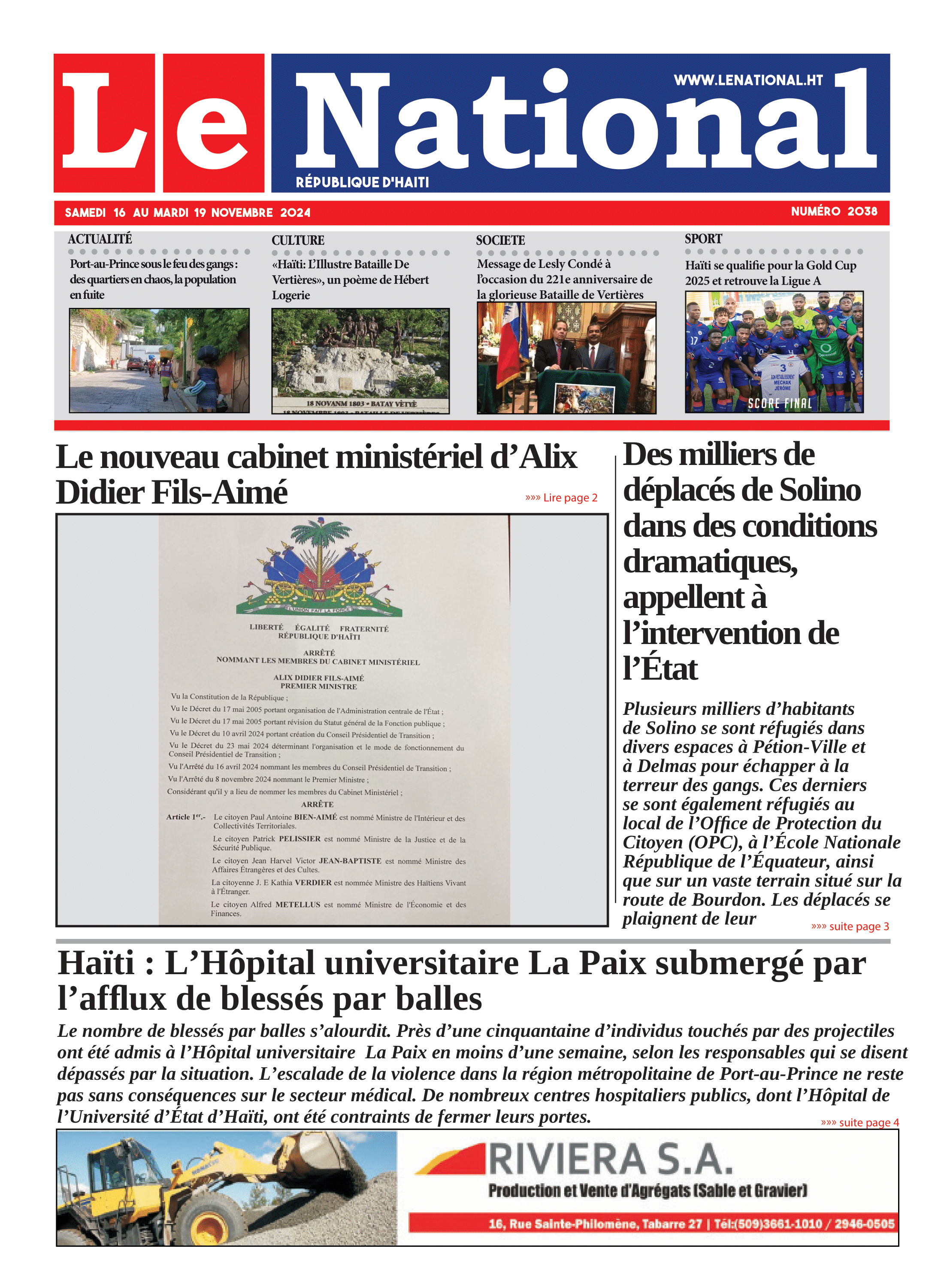 Page 1 de l'édition 2038