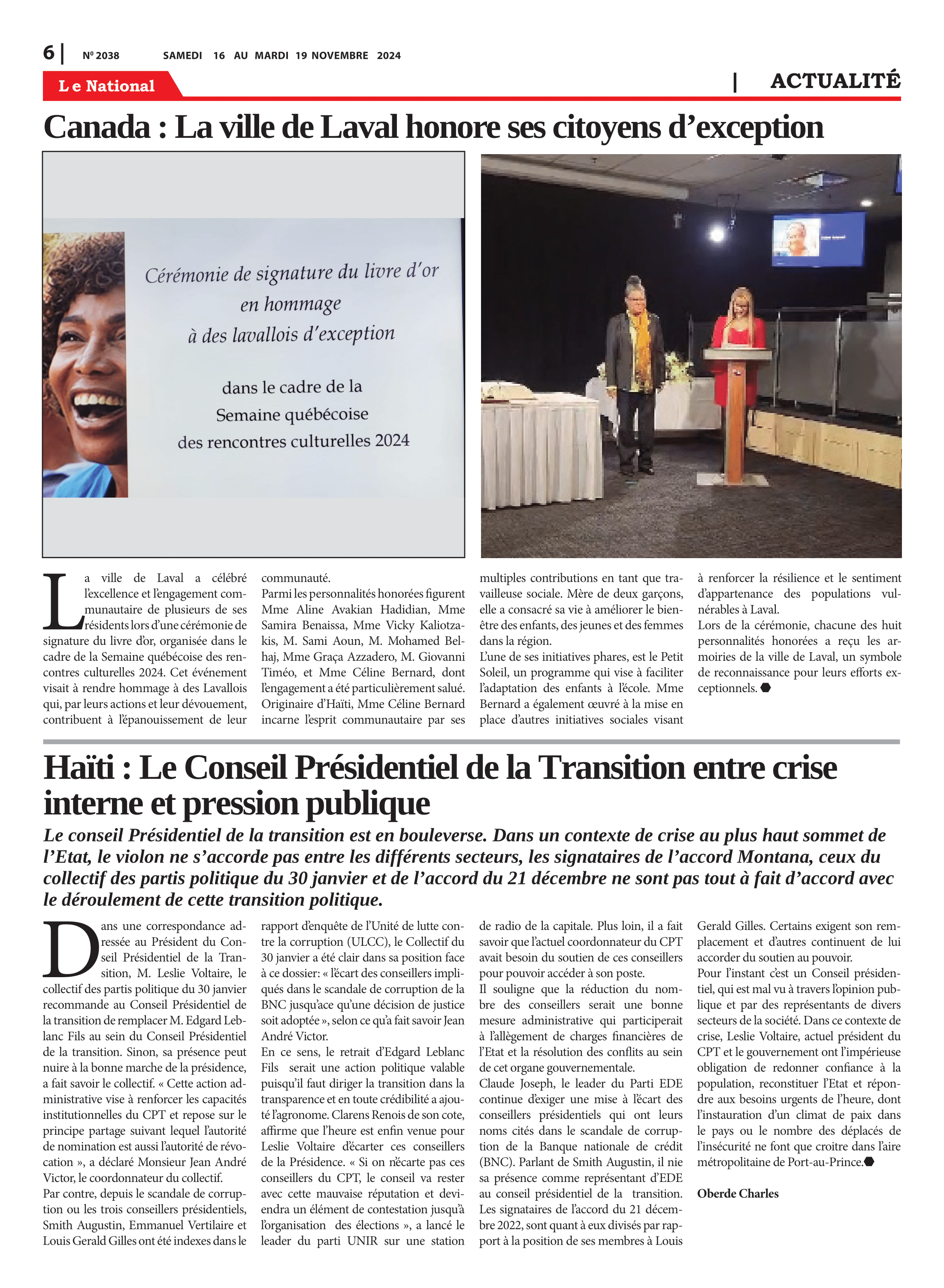 Page 6 de l'édition 2038