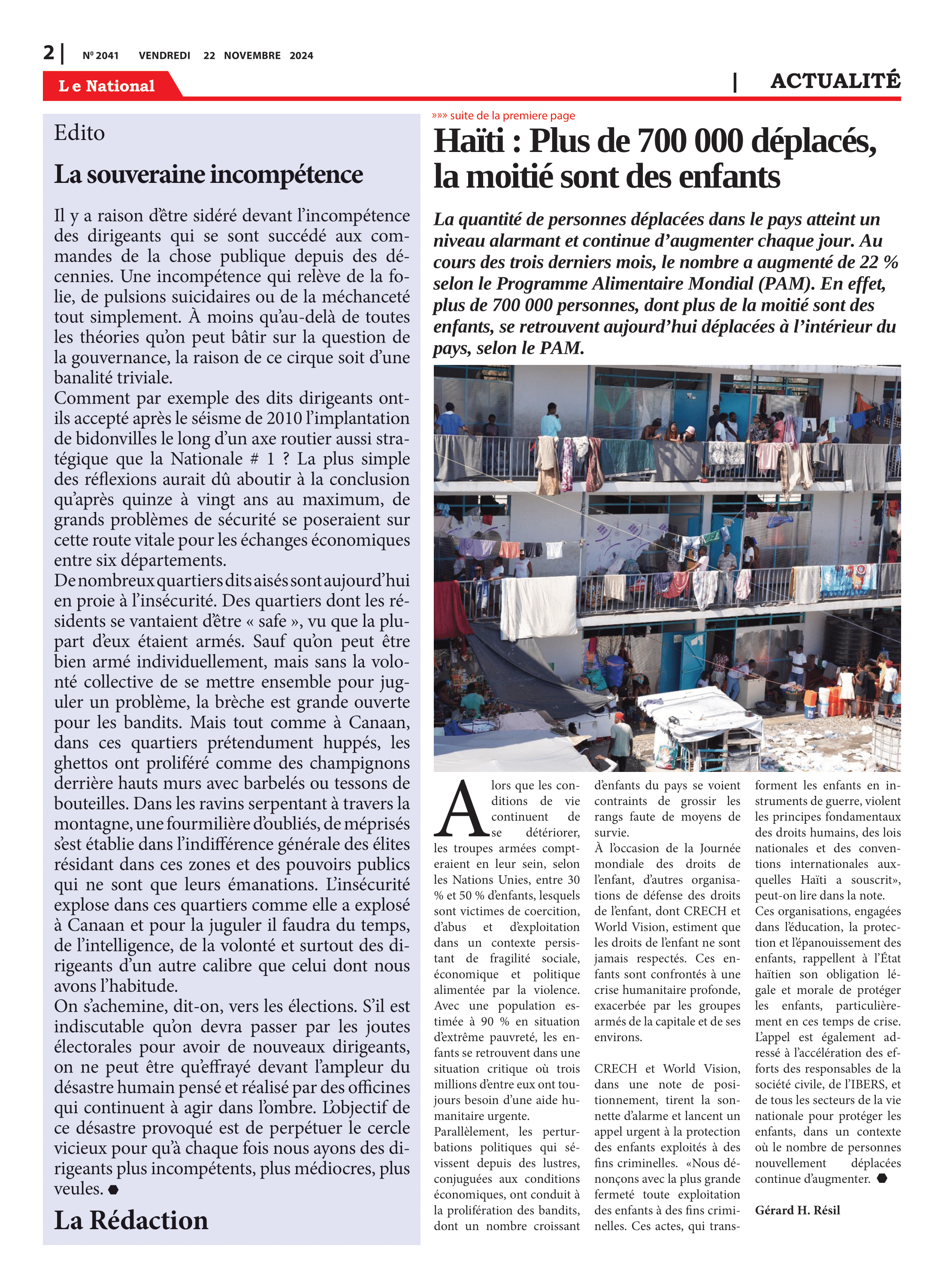 Page 2 de l'édition 2041