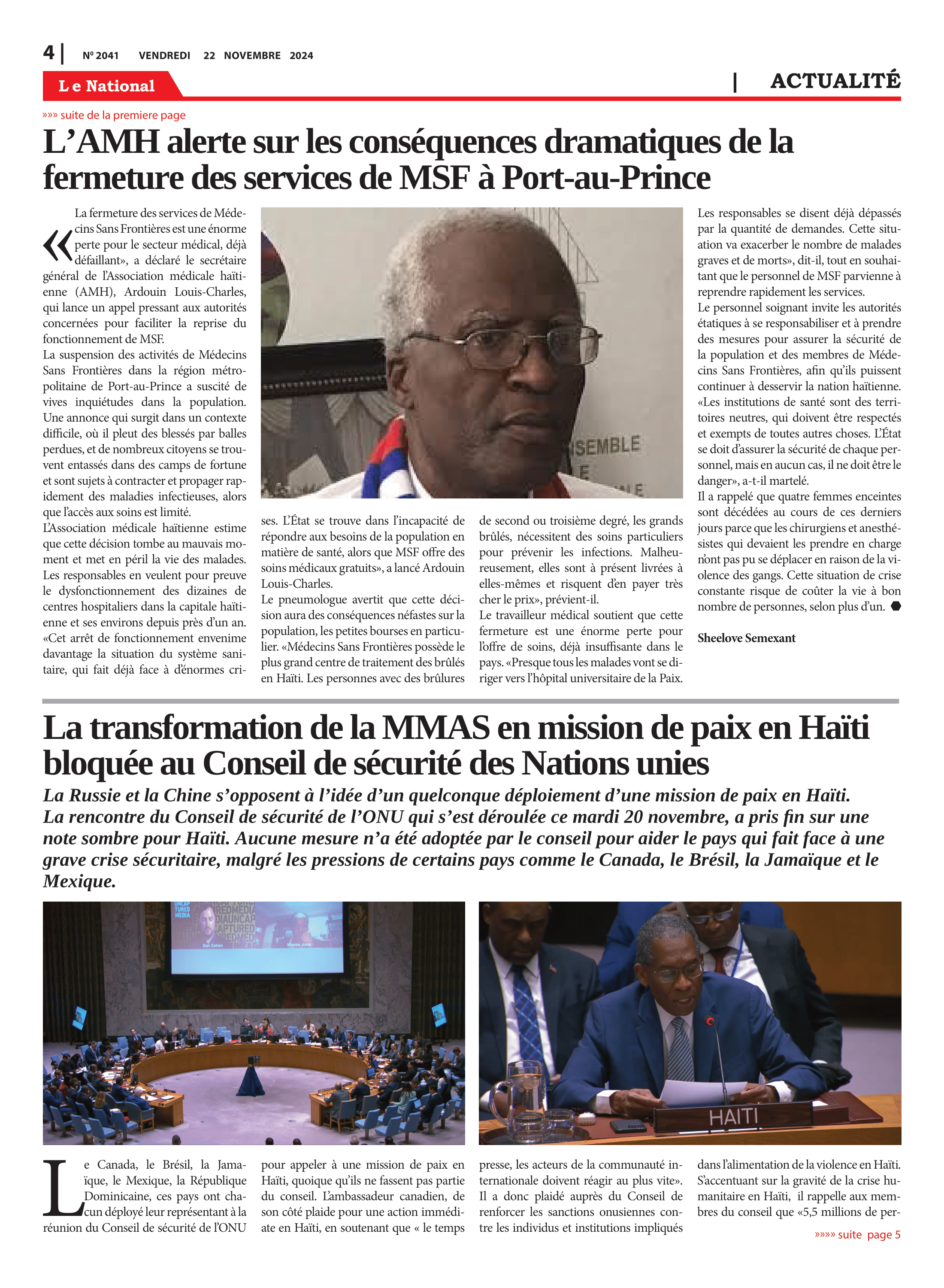 Page 4 de l'édition 2041