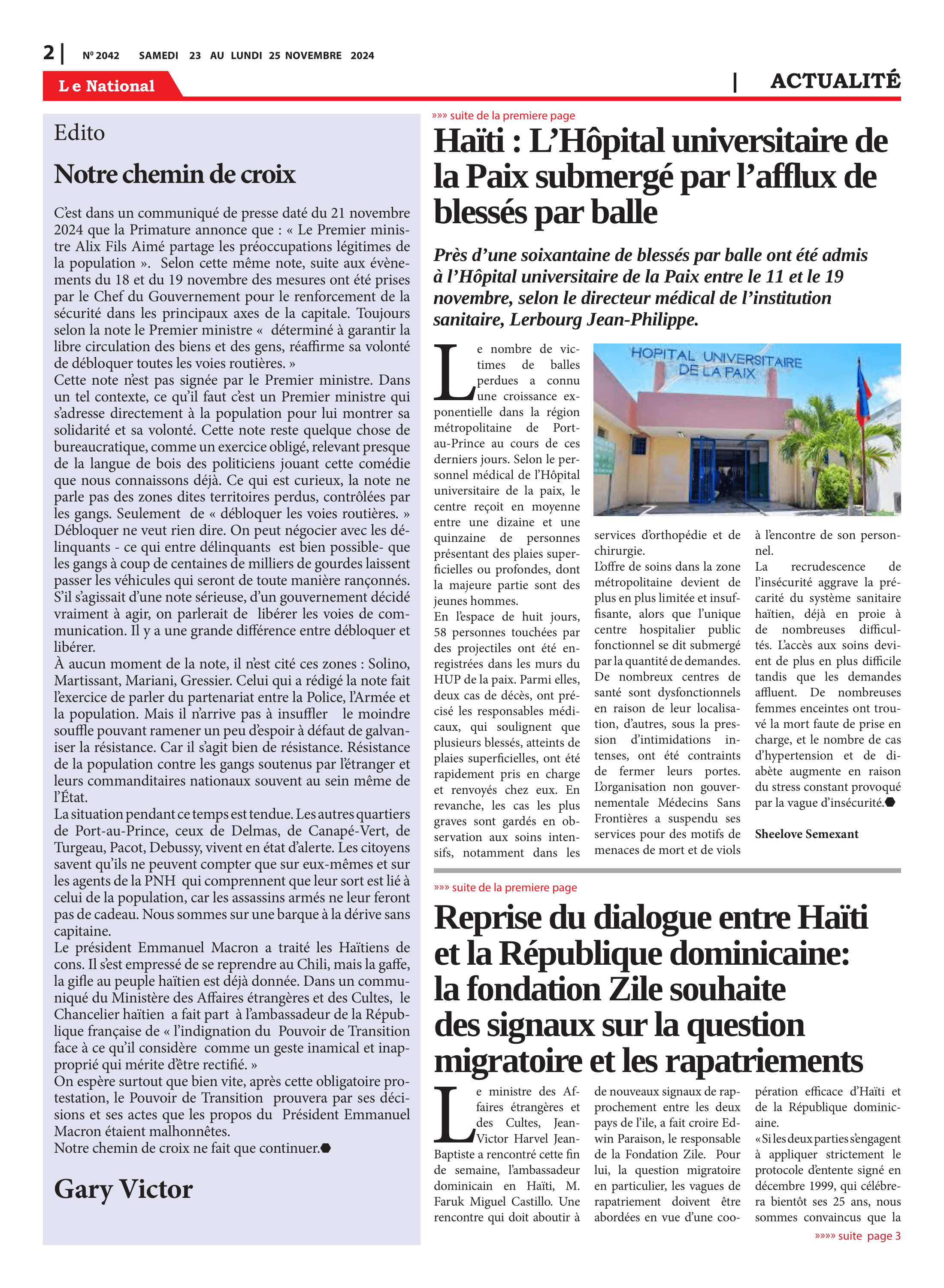 Page 2 de l'édition 2042