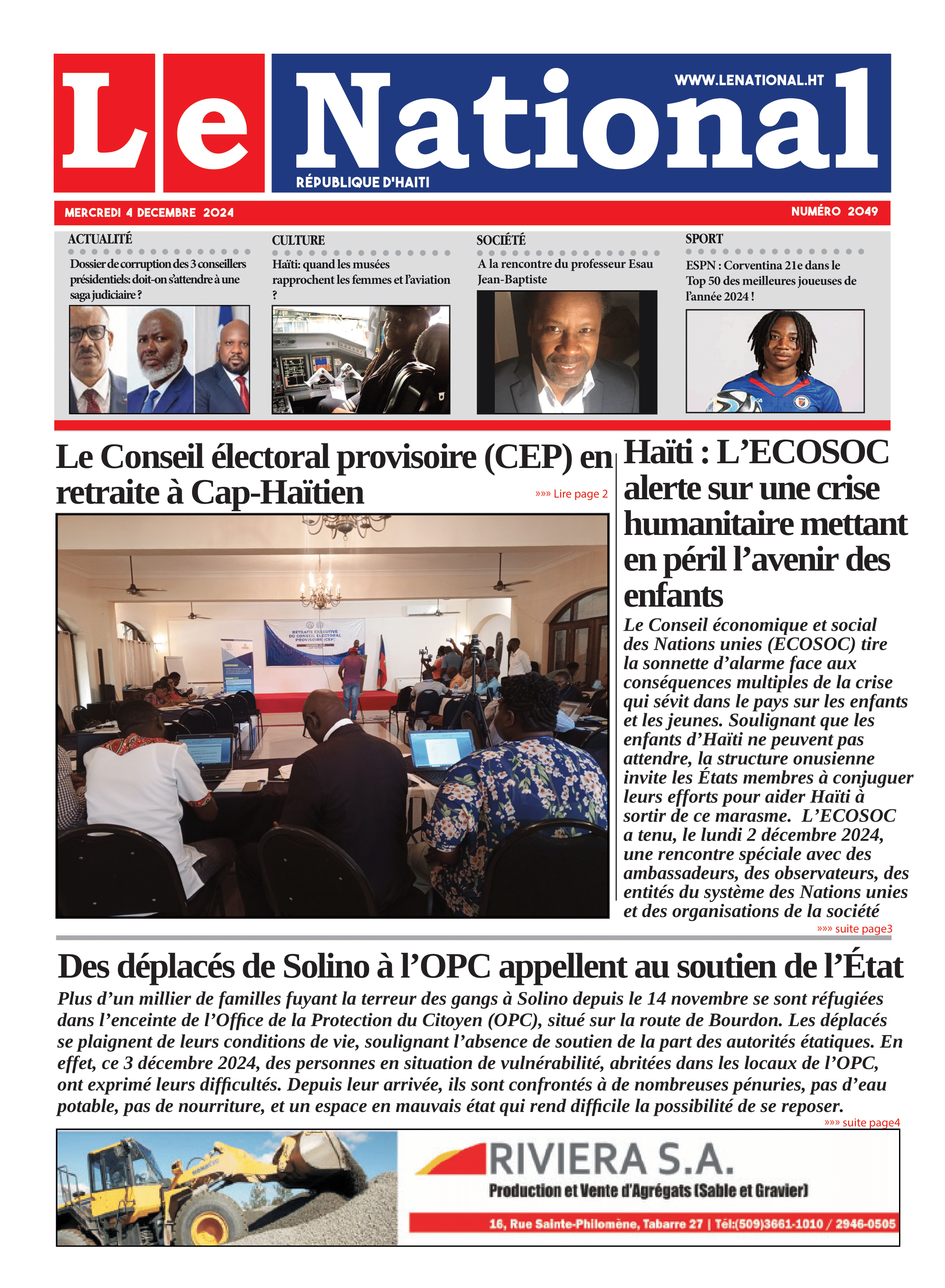 Page 1 de l'édition 2049