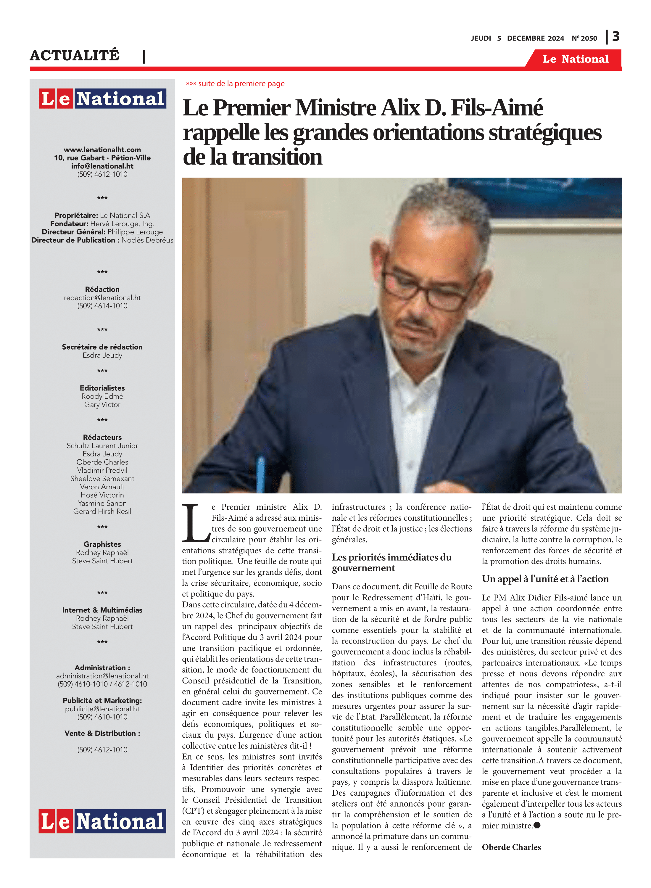 Page 3 de l'édition 2050