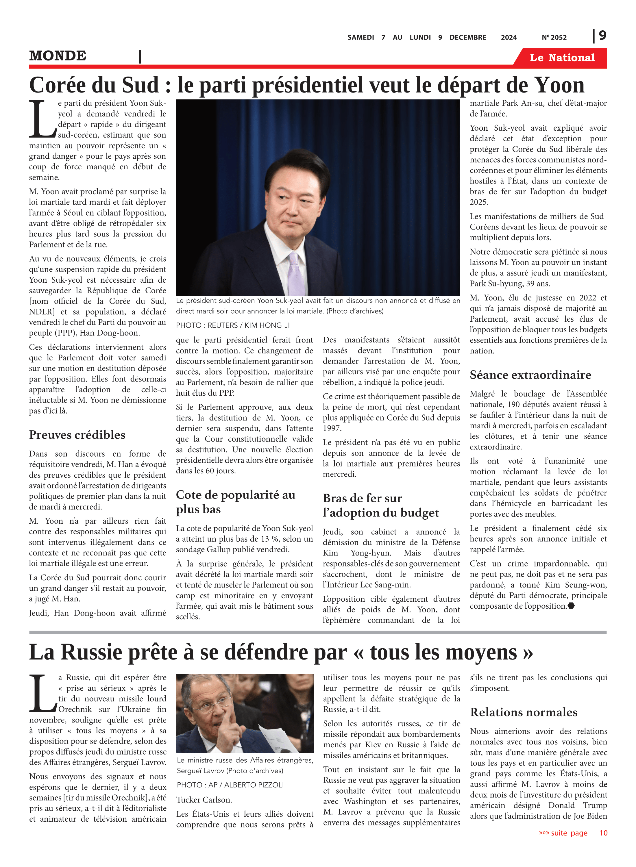 Page 9 de l'édition 2052