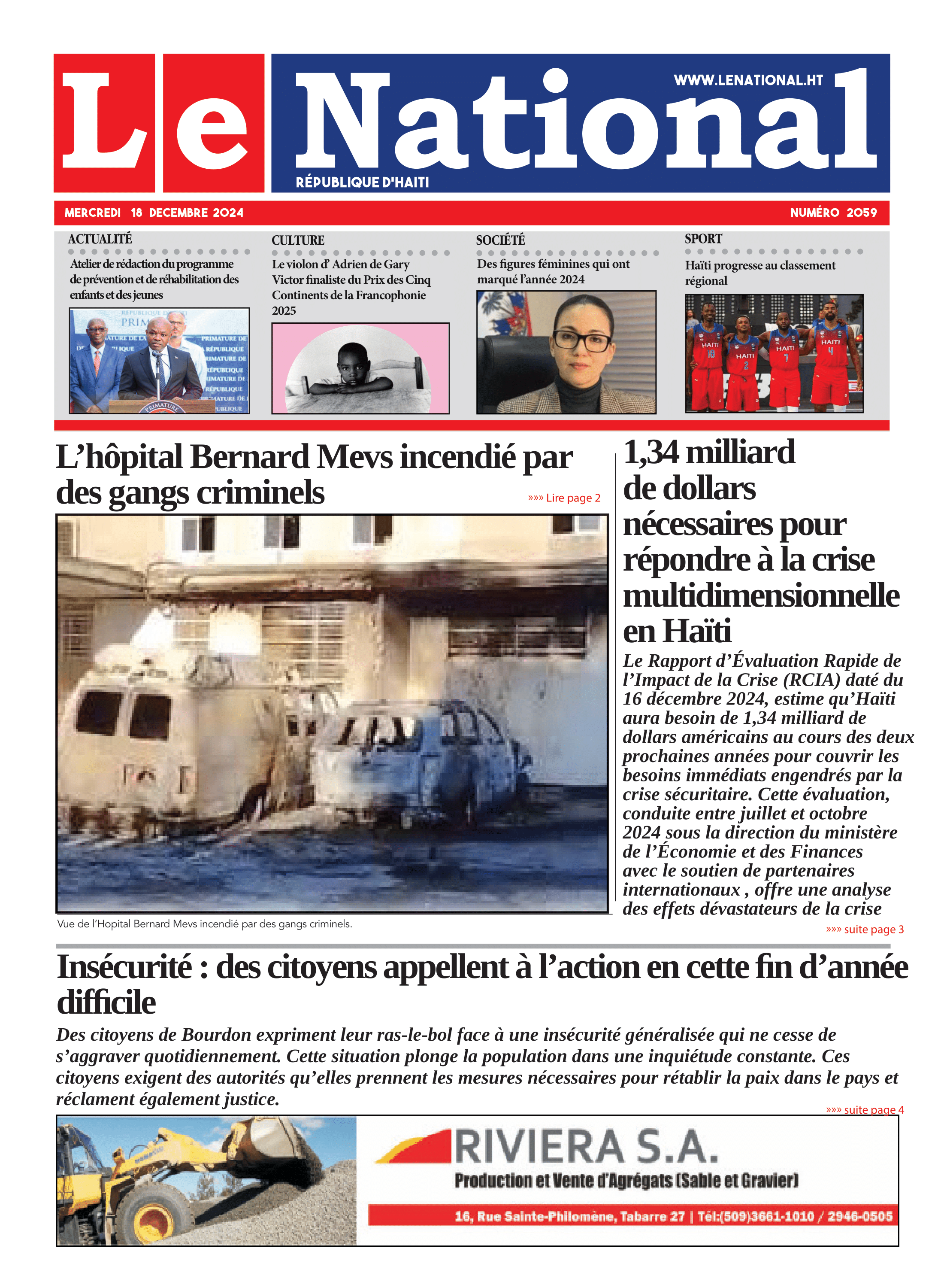 Page 1 de l'édition 2059